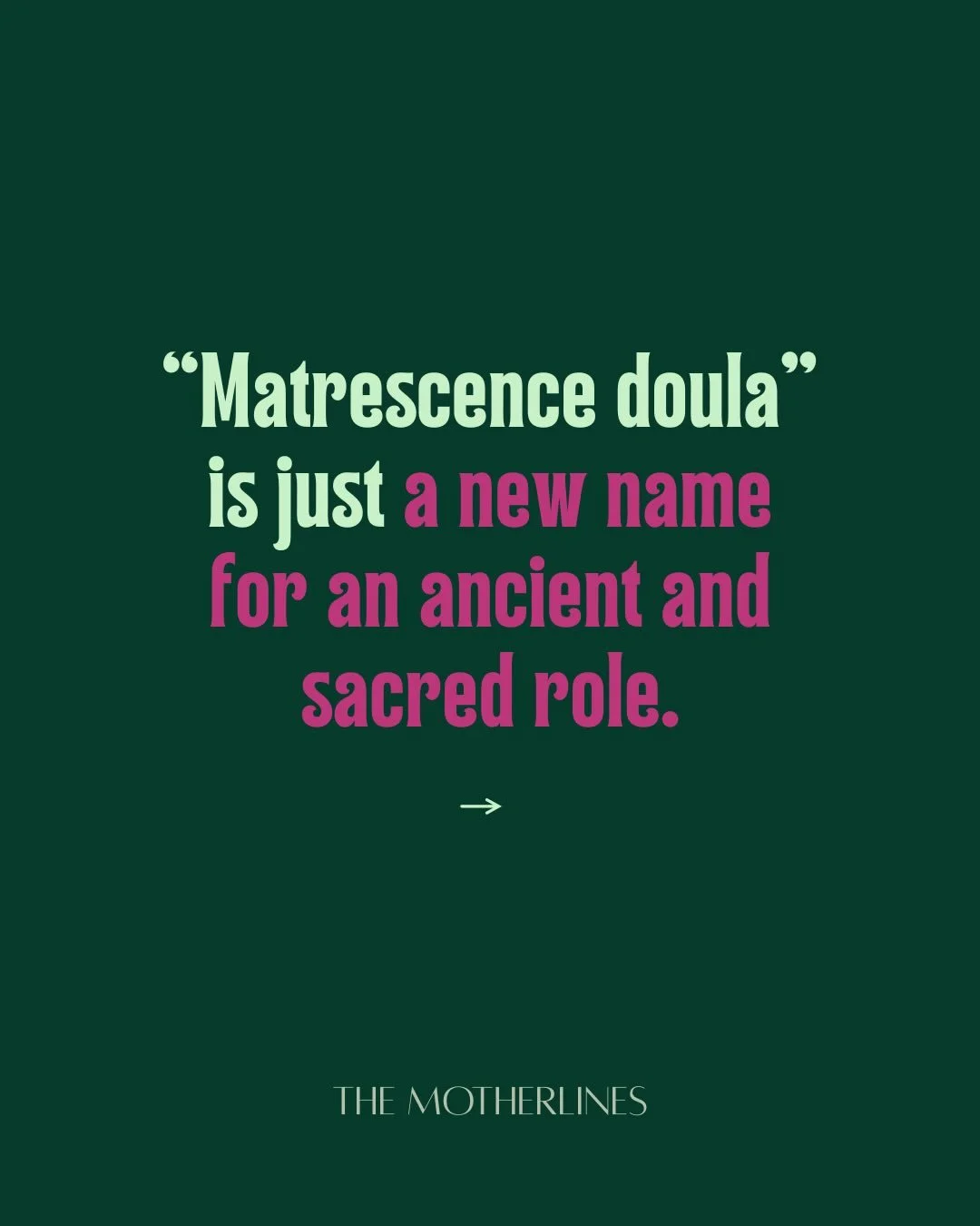 There&rsquo;s a reason this work &mdash; being witnessed, supported, and shepherded through motherhood &mdash; calls to you: it&rsquo;s an ancient and sacred feminine practice that&rsquo;s been stripped from our overly masculine-aligned society. 

I&