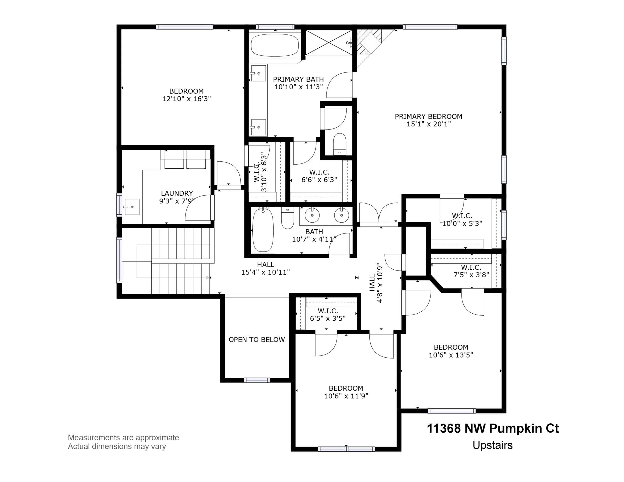 11368 NW Pumpkin Ct - Upstairs Floor Plan