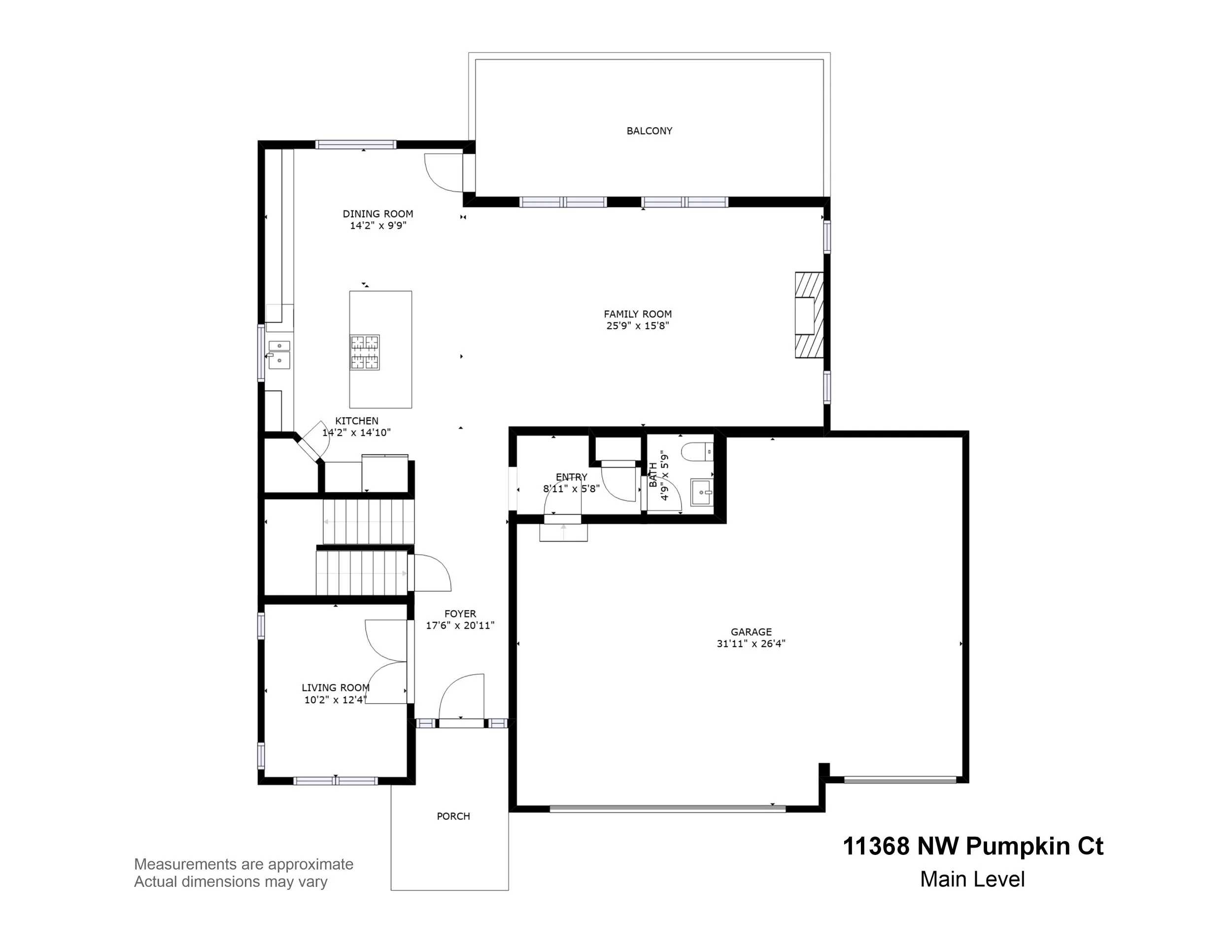 11368 NW Pumpkin Ct - Main Level Floor Plan