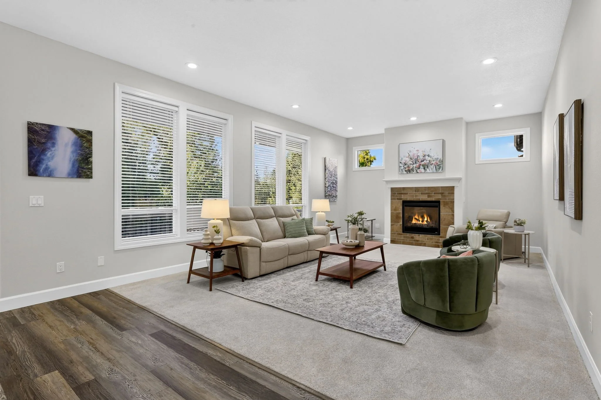 11368 NW Pumpkin Ct - Great Room with Fireplace and Natural Light