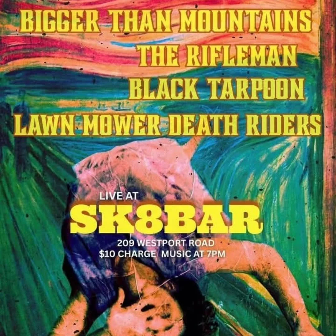 Bigger than Mountains comes into KC tonight and teams up with The Rifleman, Black Tarpoon, and Lawn Mower Death Riders at 7pm.  Doors at 6.  It's going to be a great show.  After the show at 10pm we have our weekly EDM Rave night with Apocalypto,  Un