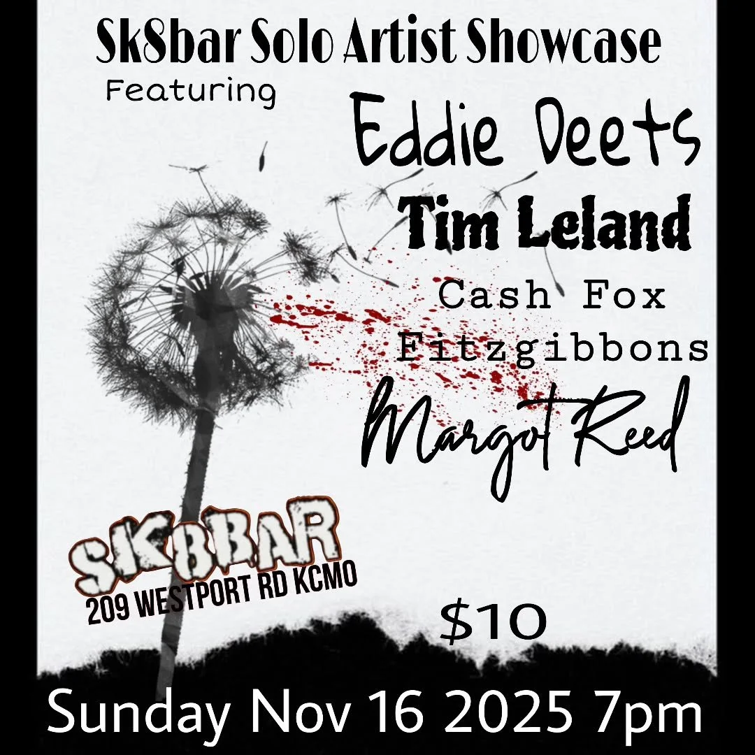 We have a cool solo showcase coming up this month with Eddie Deets from From This Day Forward and Tim Leland from Tragic Fate.  Cash Fox Fitzgibbons from Crash will be on as well as Margot Reed!  Check em out.
