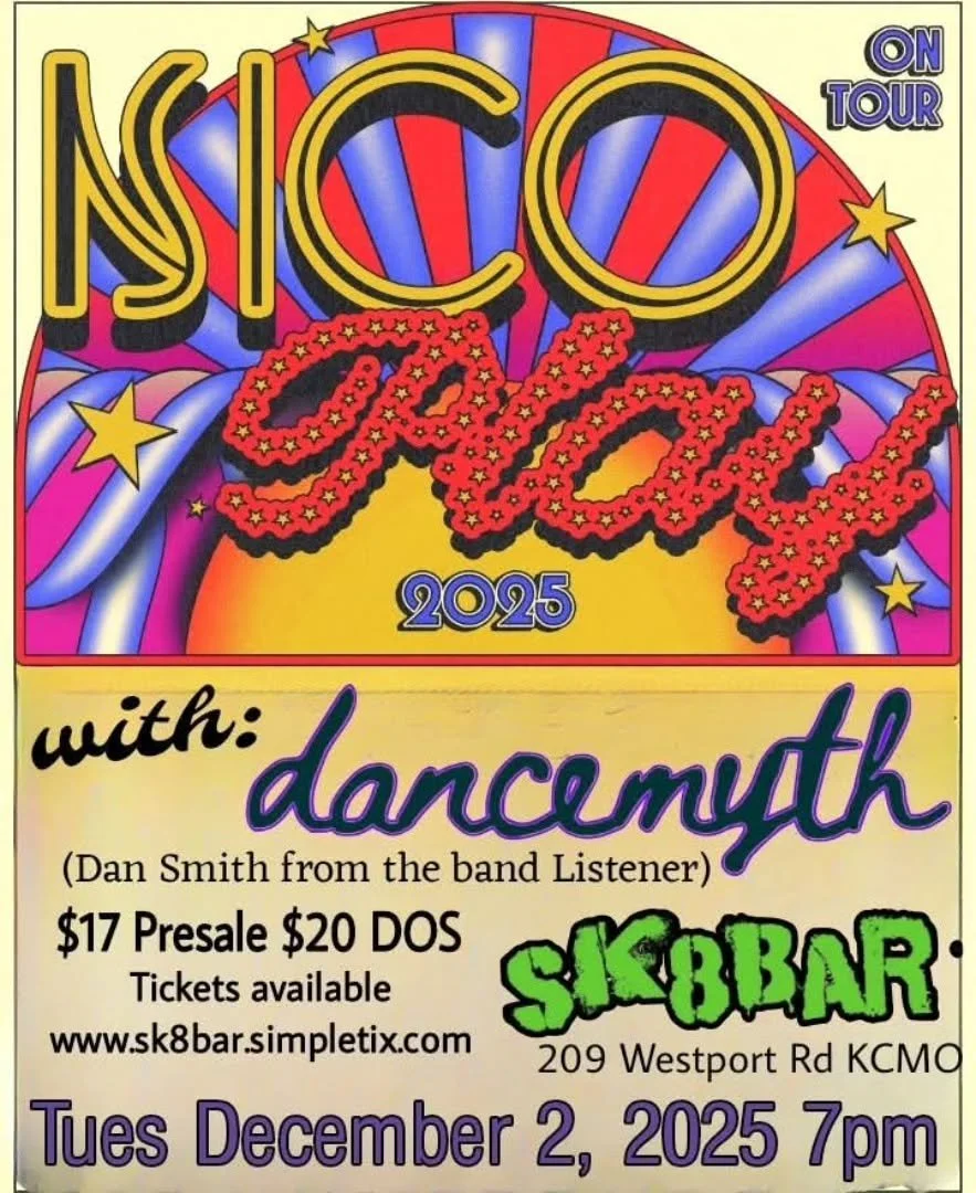 It's almost here!  Nico Play and Dance Myth aka Dan Smith from Listener!  7pm.  Tickets online at a discount. $20 at door.