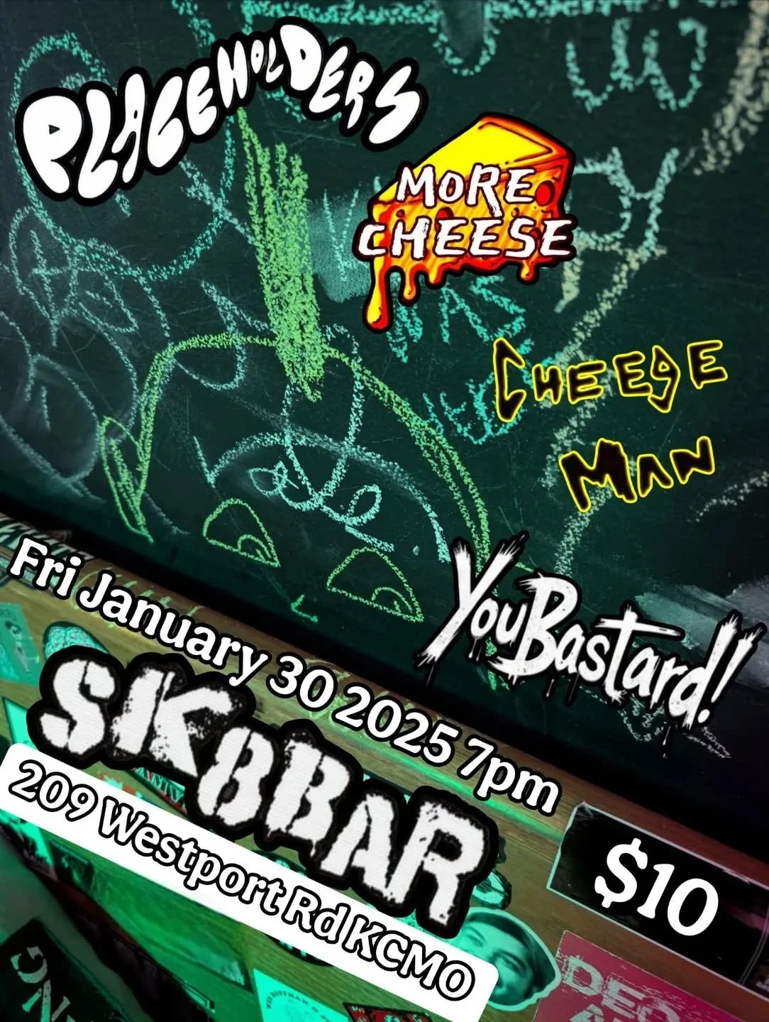 Punk show tonight!  4 awesome bands.  New drink selections rolled in today.  7pm