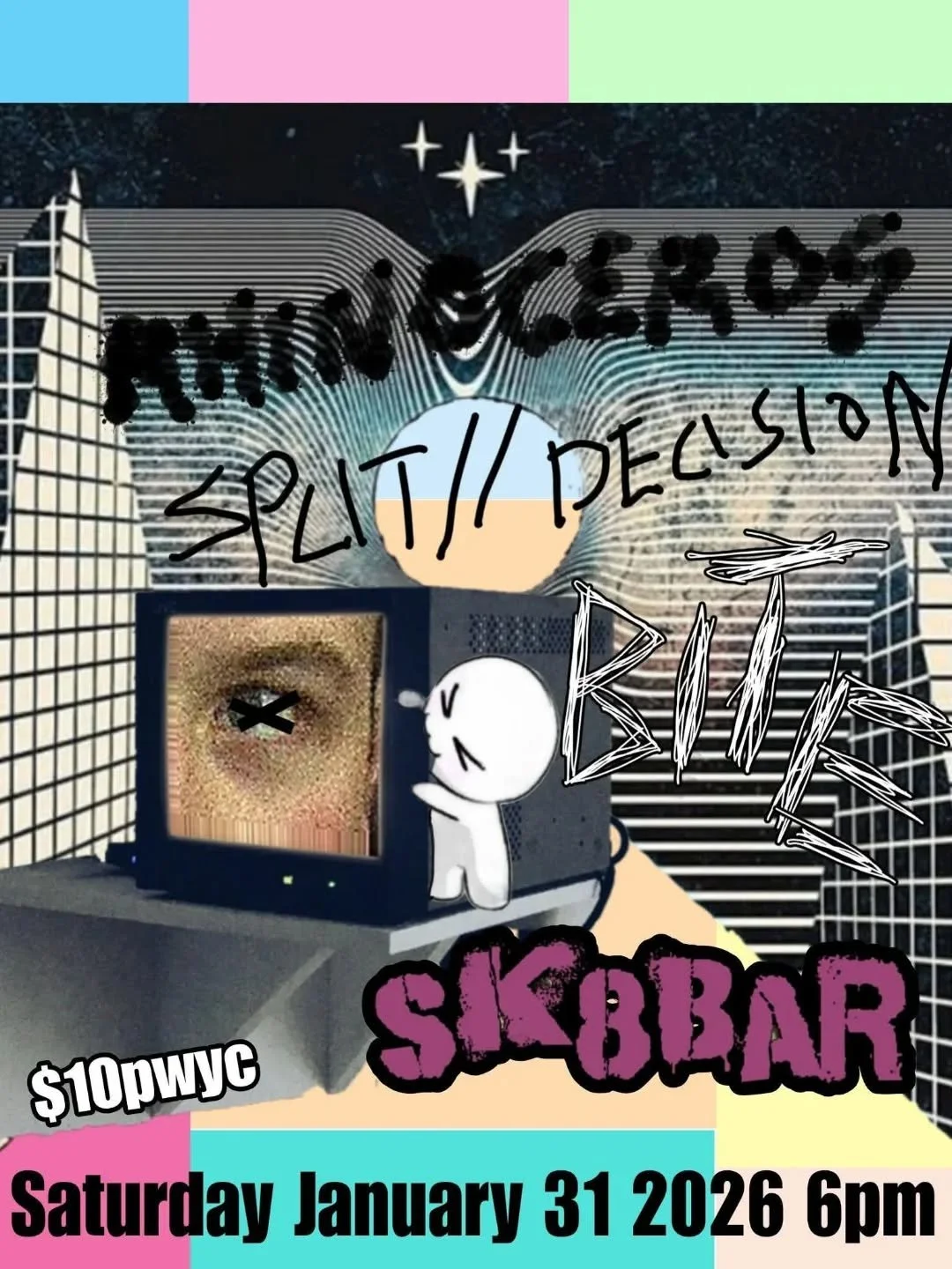 Come out early tonight to catch this killer show!! Rhinoceros with Split//Decision and Bite!  Great bands check them out.  Doors at 5pm with music starting at 6pm.