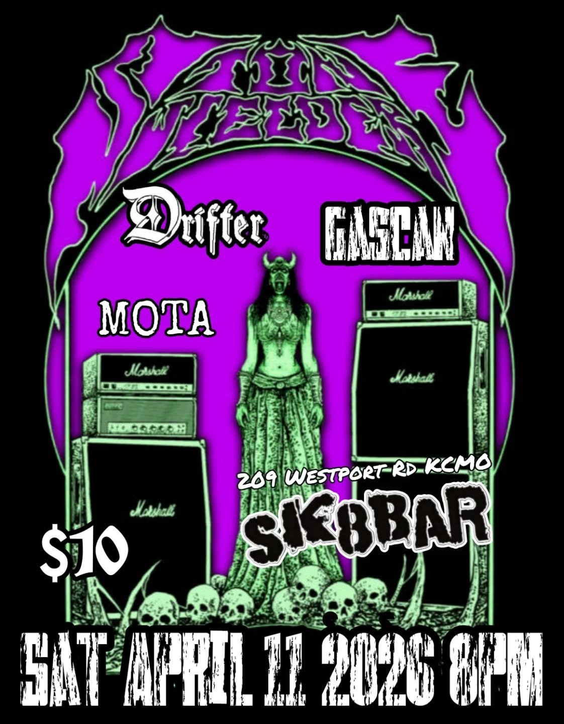 Announcing Stonewielder rolling into KC and joining Drifter, Gascan, and Mota!! What a great lineup.  Saturday April 11th.  8pm.