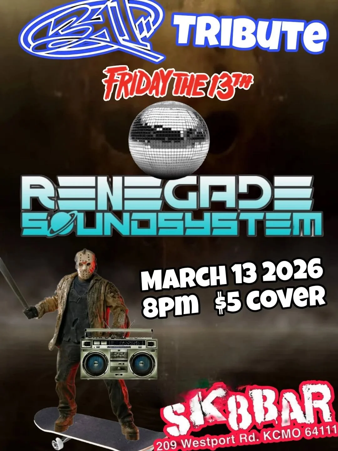 It's Friday the 13th!  It's also 311 Tribute night with Renegade Soundsystem!  Music starts at 8pm.