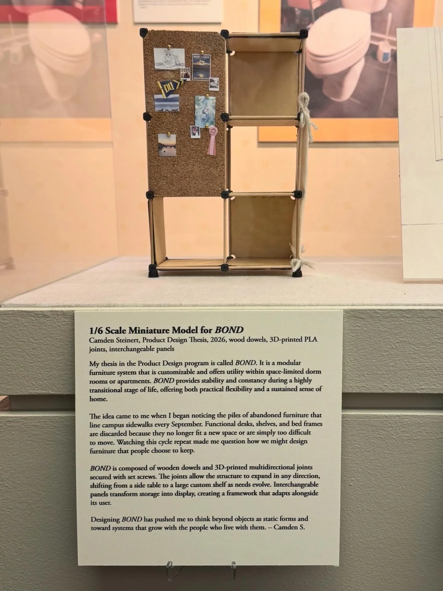 So grateful to have a model of my thesis BOND featured in the Dorm Objects 101 exhibit at Drexel University.
Special thanks to Joseph Larnerd for the opportunity. Hopefully this is the first of many opportunities for BOND.

#modularfurniture #adaptab