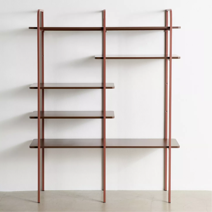 ASYMMETRICAL 5-TIER IRON BOOKSHELF