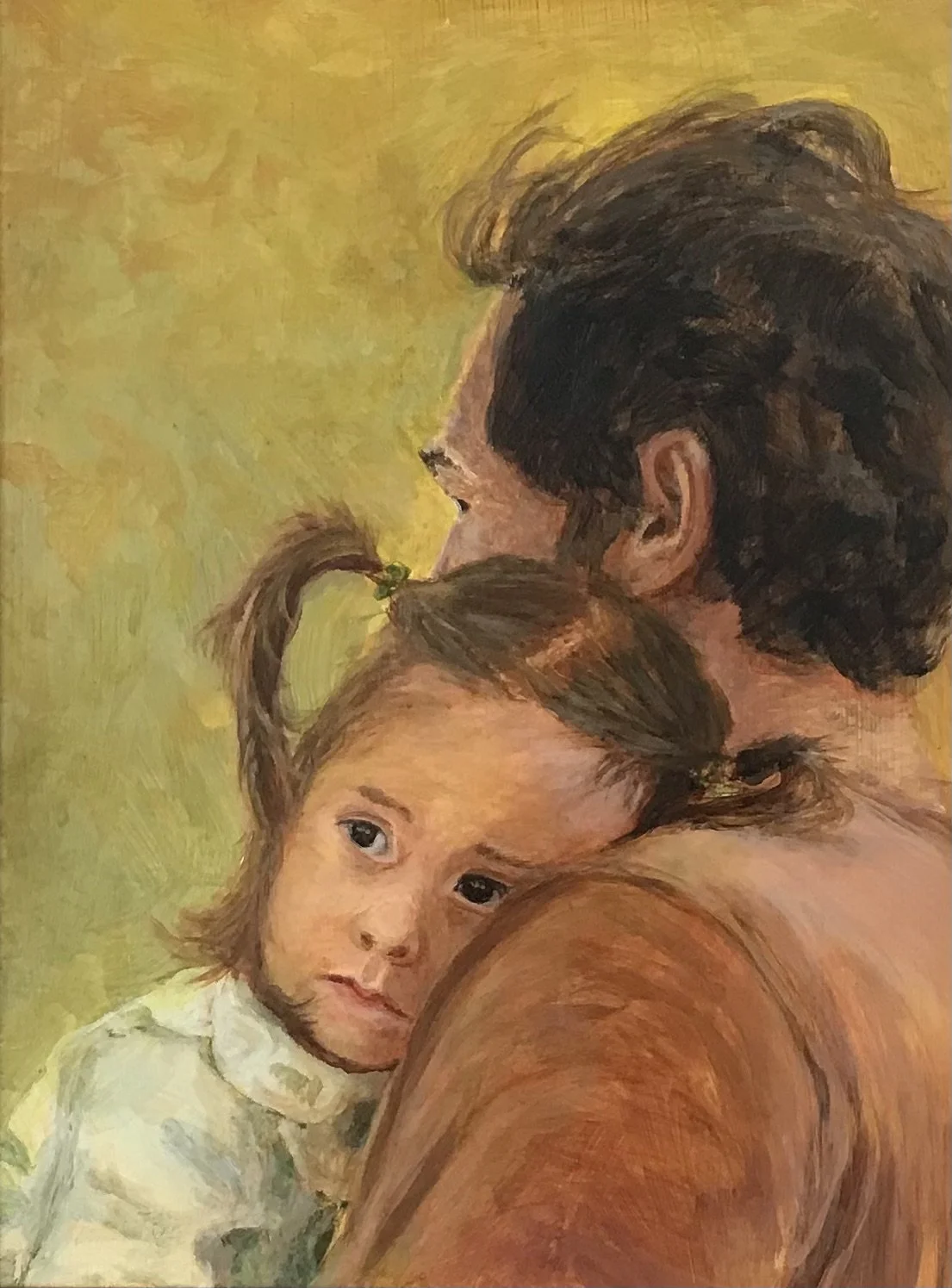 Father and Child -- 9 x 12 original acrylic painting on birch panel -- $250 