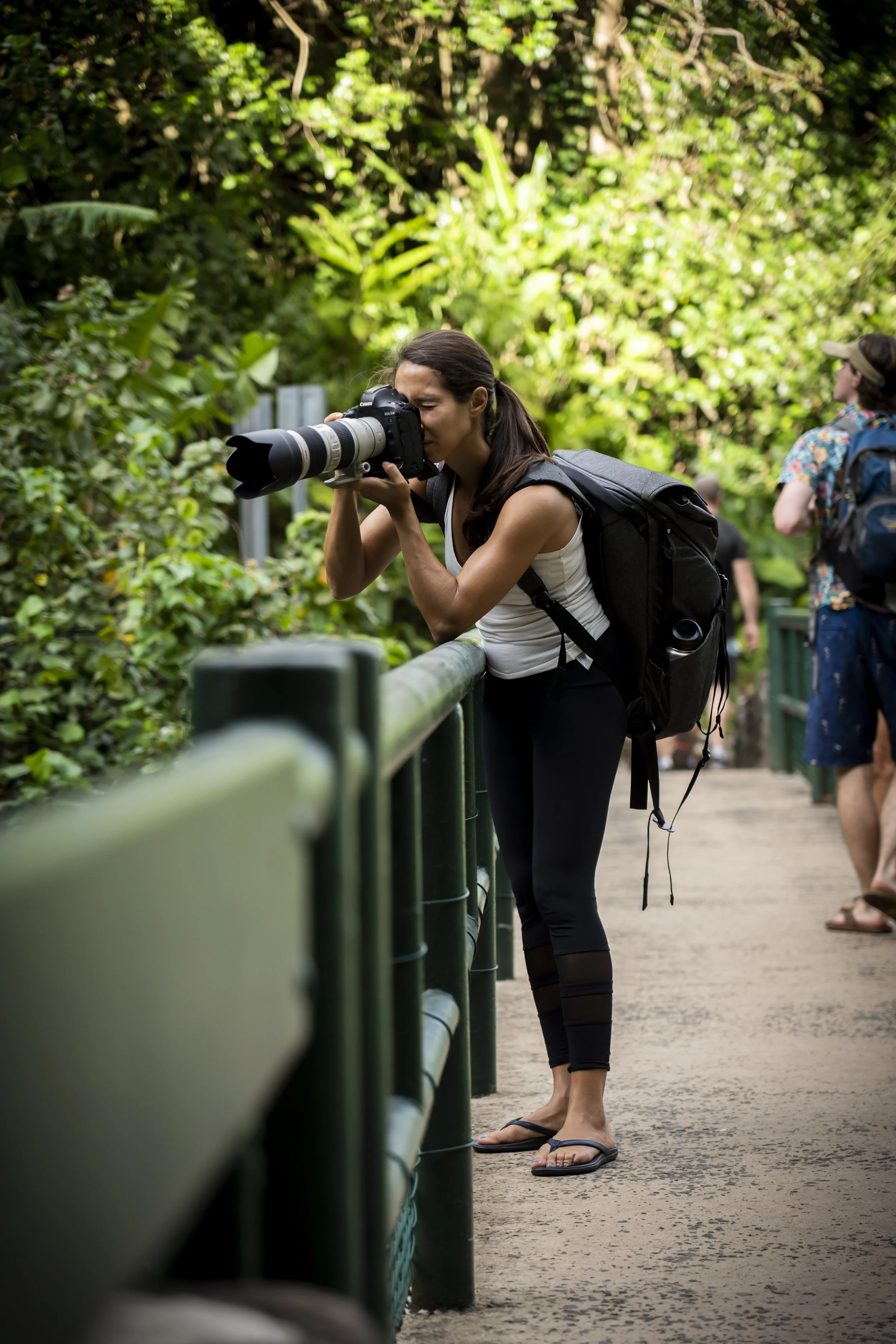 female photographer outside in hawaii