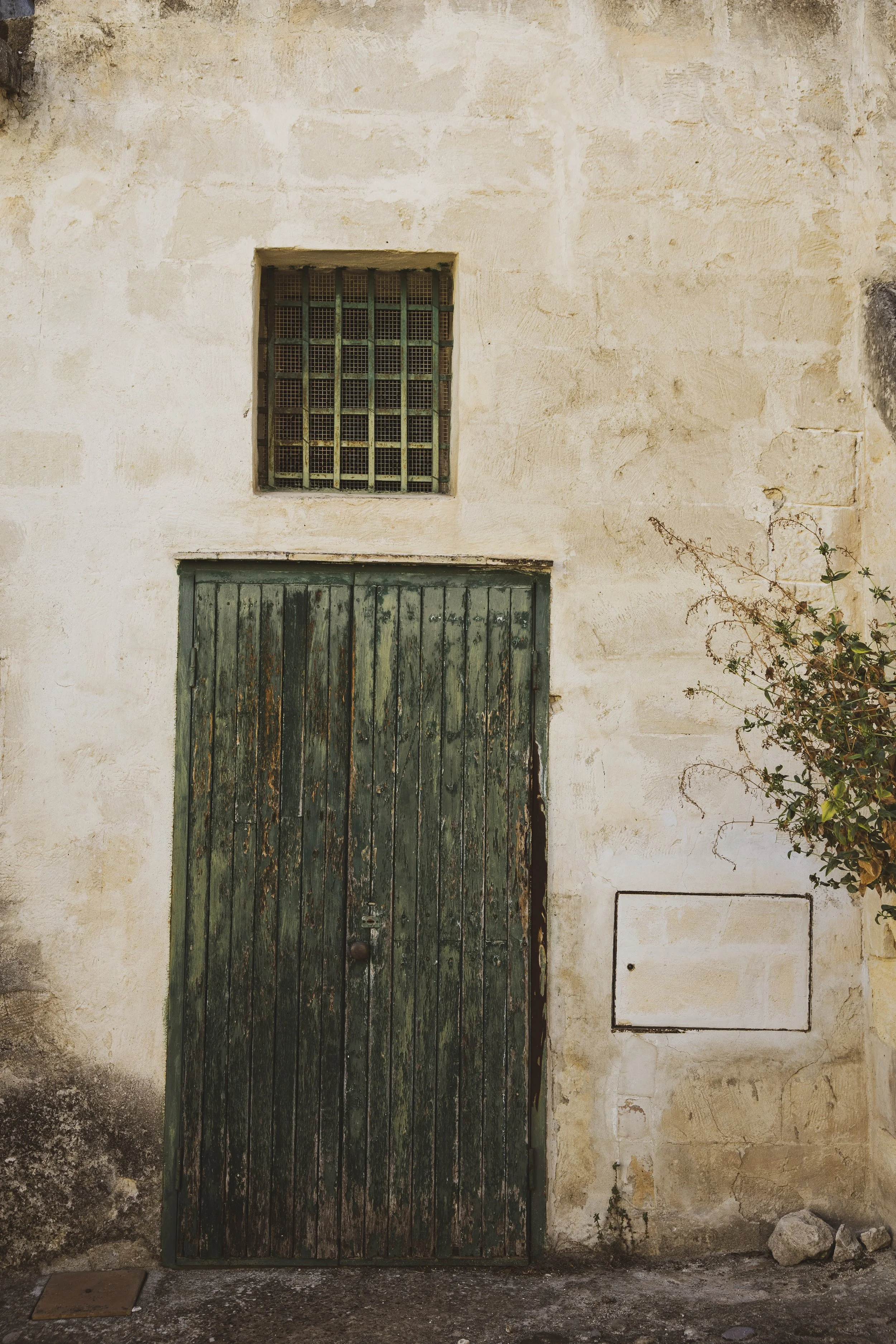 green old door