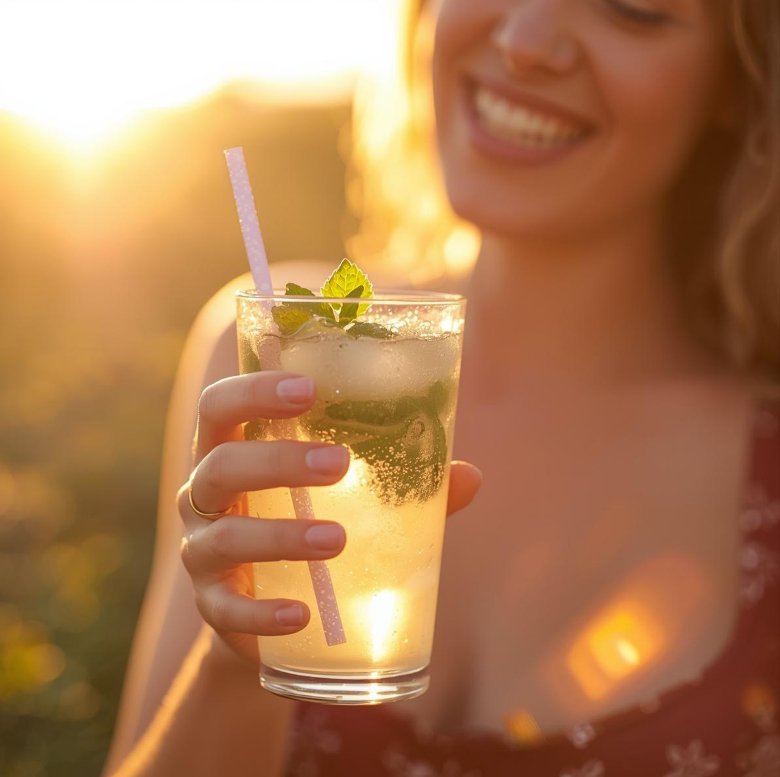 lavender lemonade with fresh mint