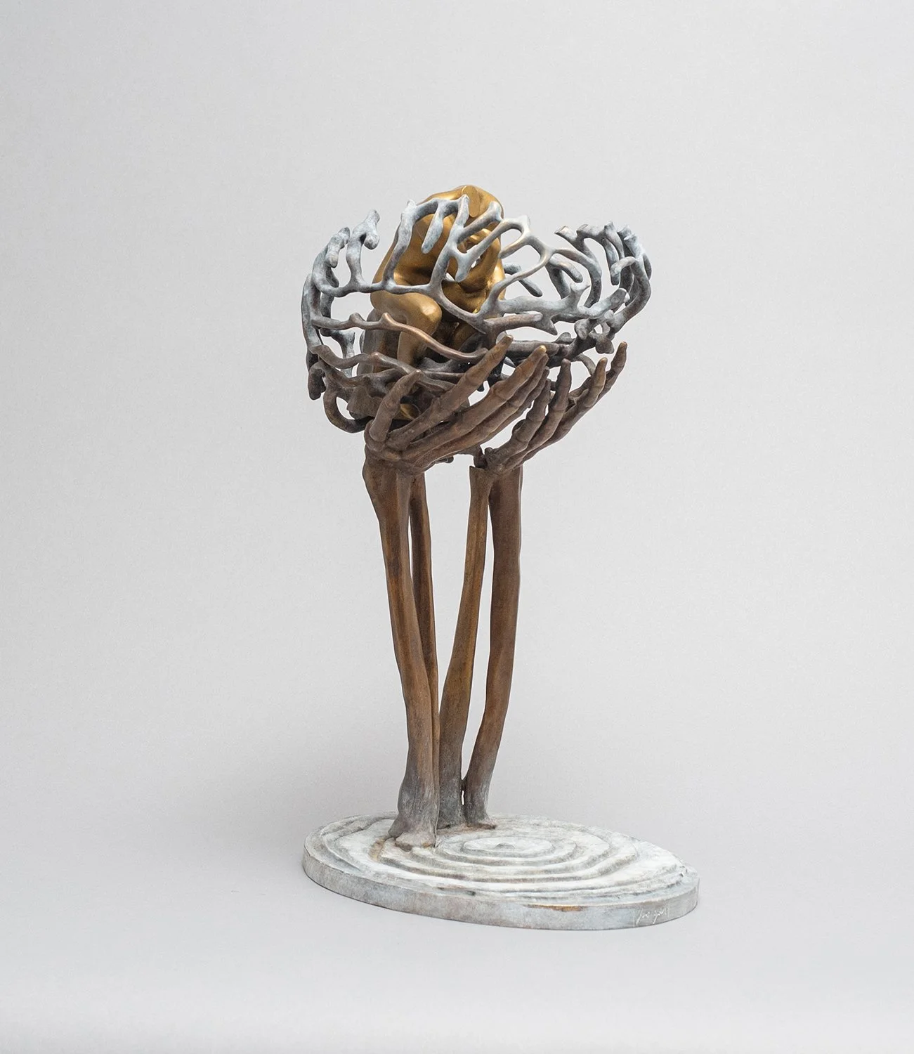 Jun Yan, Sculpture, Art, Bronze, Metal, Ceramic, San Francisco, Bay Area, Artist, Sculptor, Nature, Meditation, Inner strength, Spiritual practice, Buddhism , Peace, tranquility,