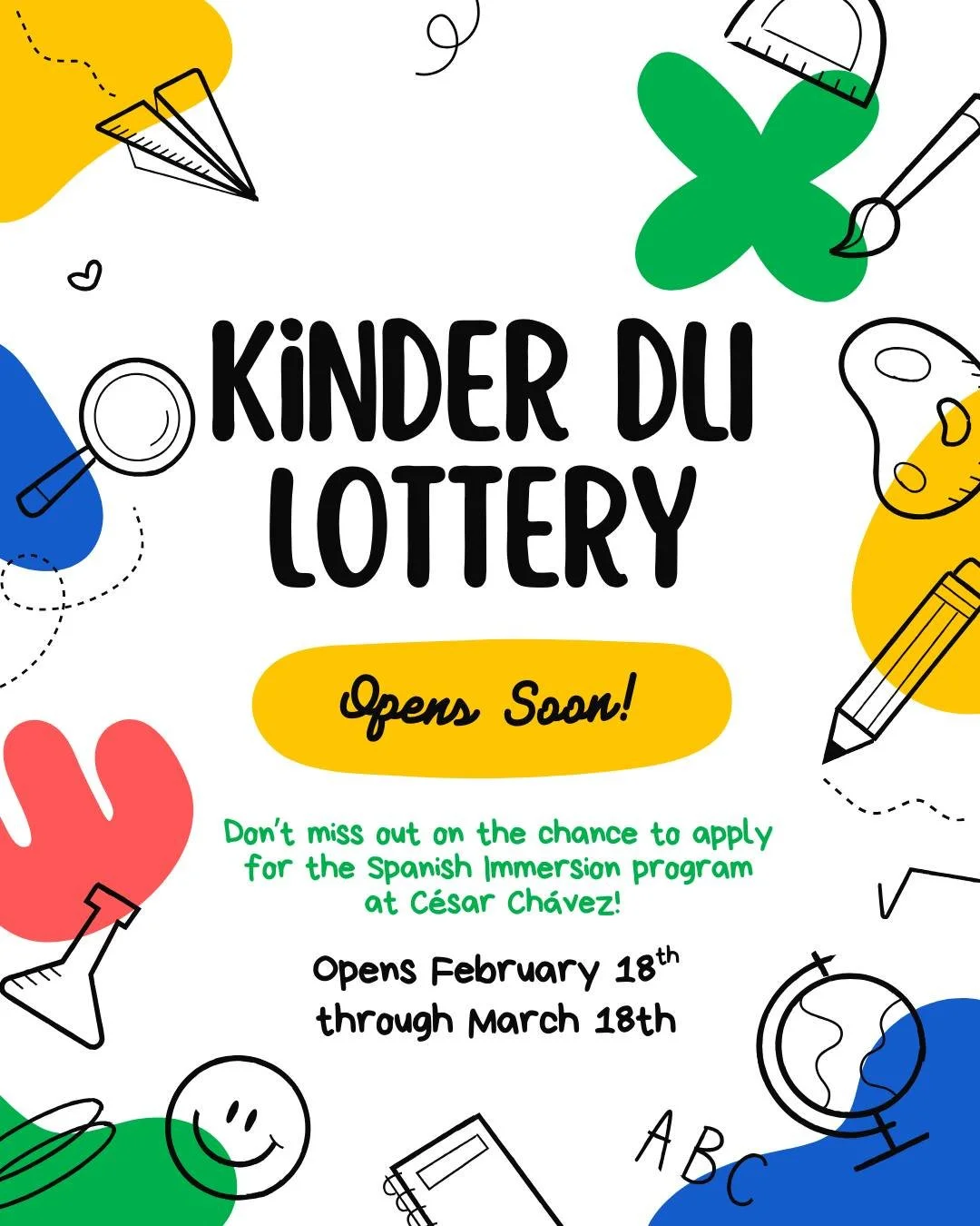 It's that time of year again! 📆 
The Kindergarten Lottery for our Dual Language Immersion program is opening soon. Applications open at 8 a.m. on February 18th, 2026 and close on March 18, 2026 at 5 p.m.  https://www.pps.net/departments/enrollment-t