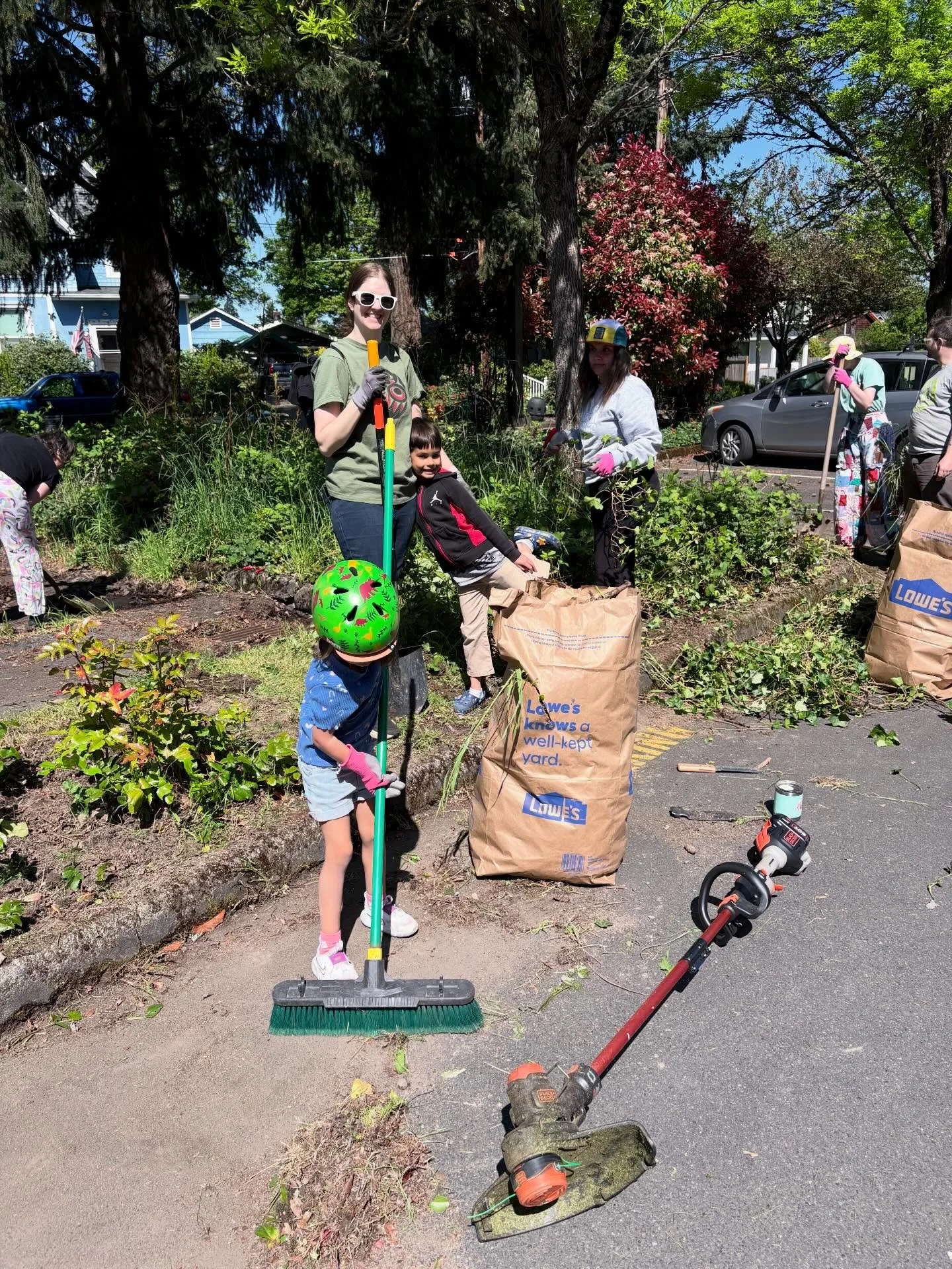 Cheers to an awesome school clean-up day!!!! It was such a lovely day to be out weeding, mowing, and playing in the dirt. #cesarchavezpta #community #care #beautifulday