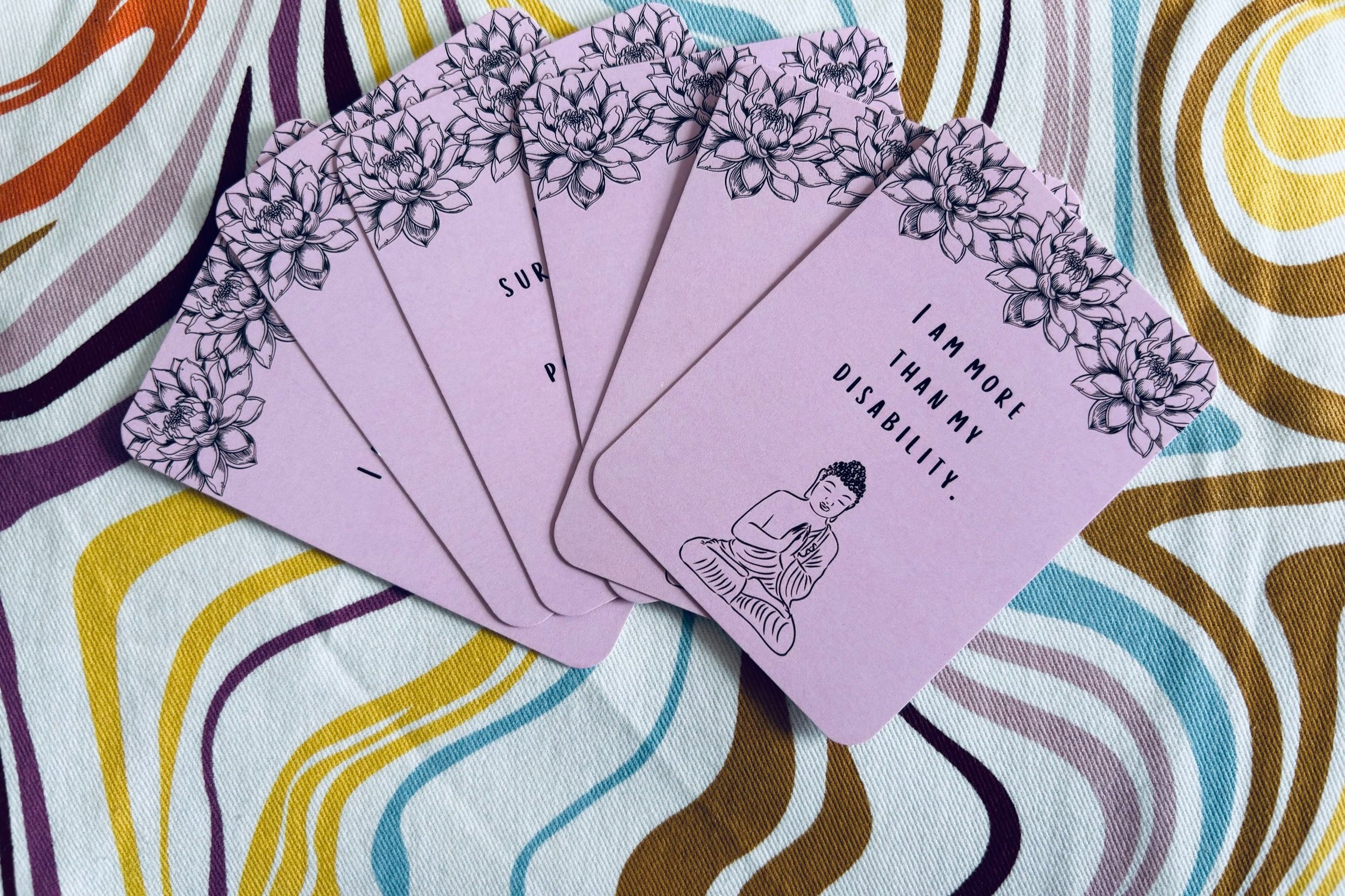 Image of some of the 52 affirmation cards