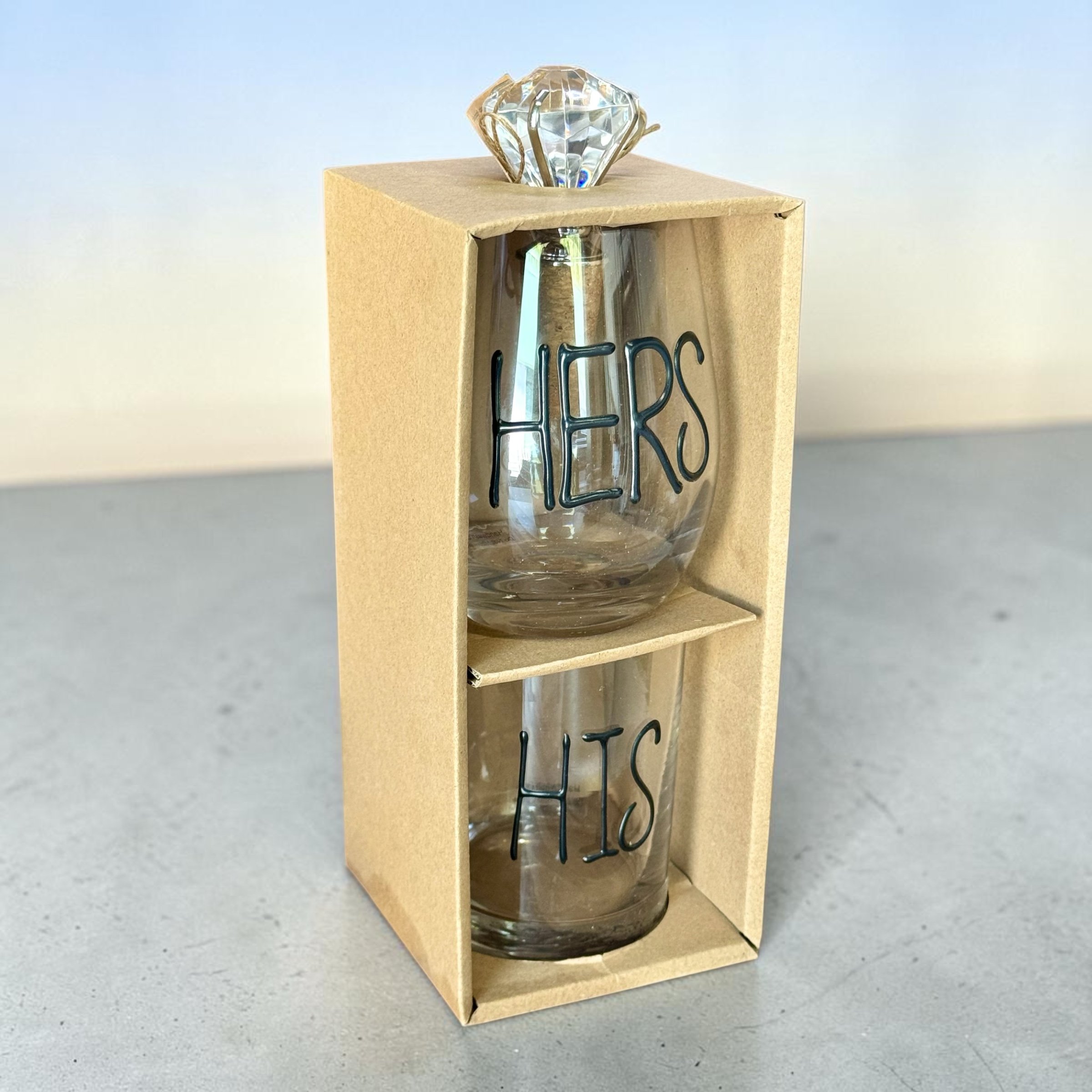 His & Hers Glass & Stopper Set