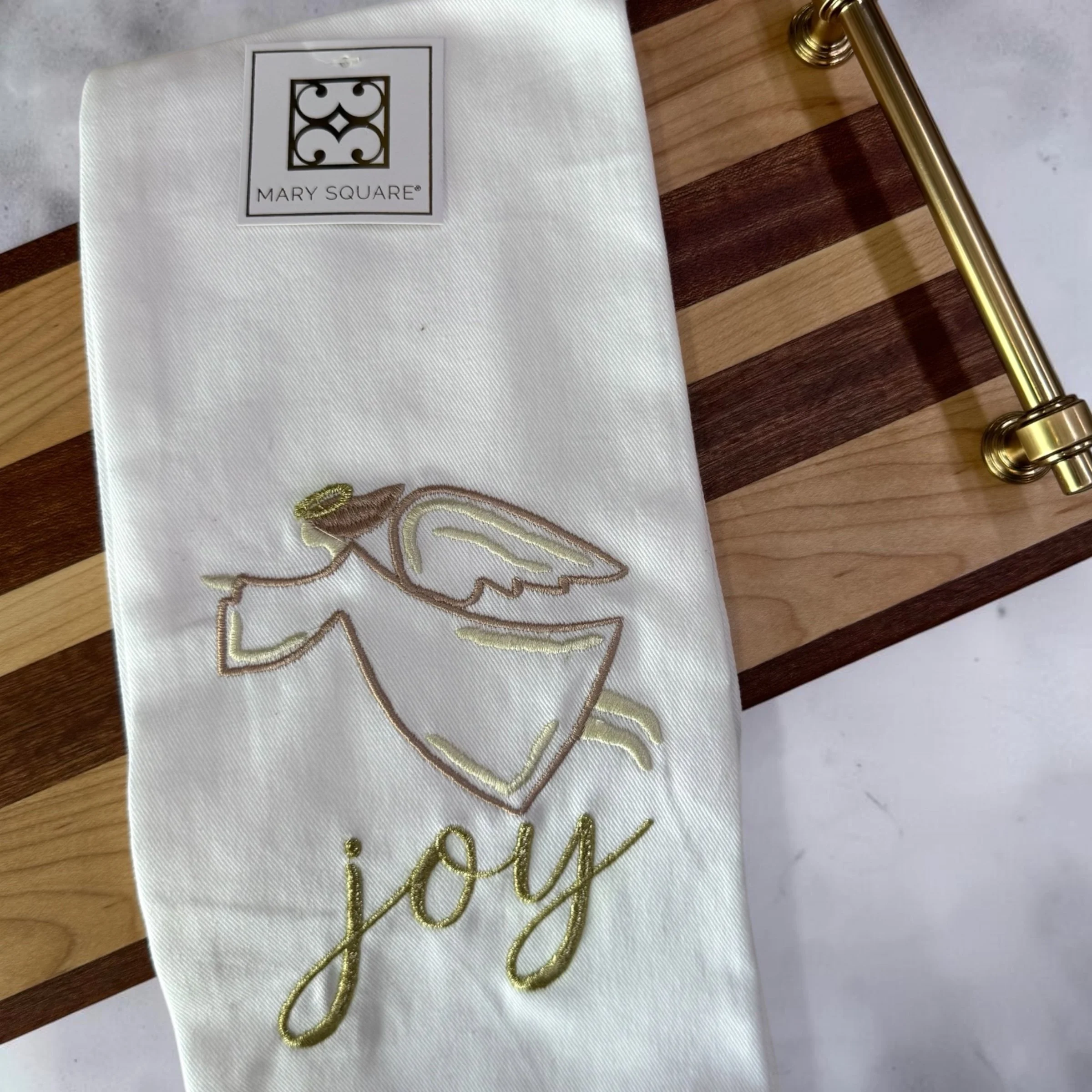 Mary Square Embroidered Angel Tea Towel