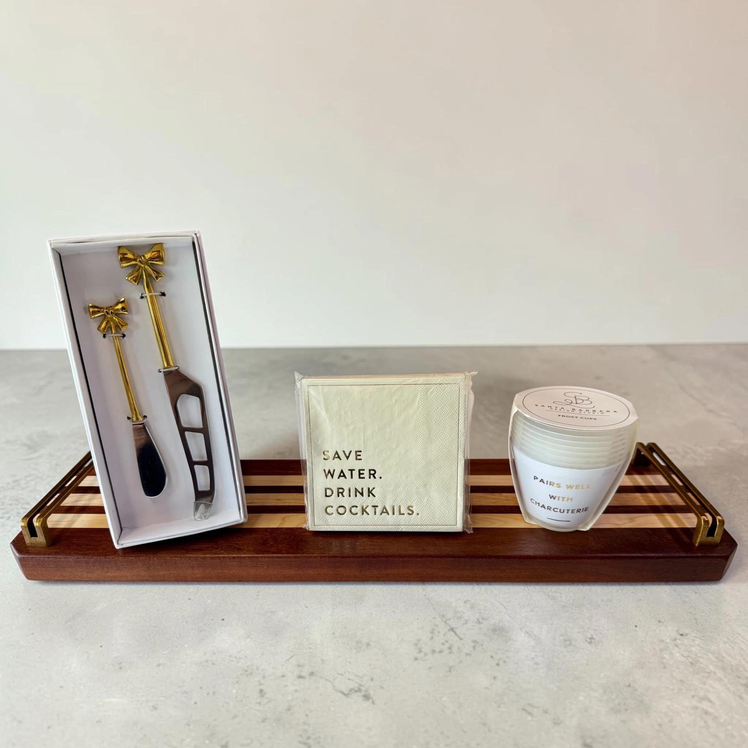 Gold Bow Cheese Knives set of 2