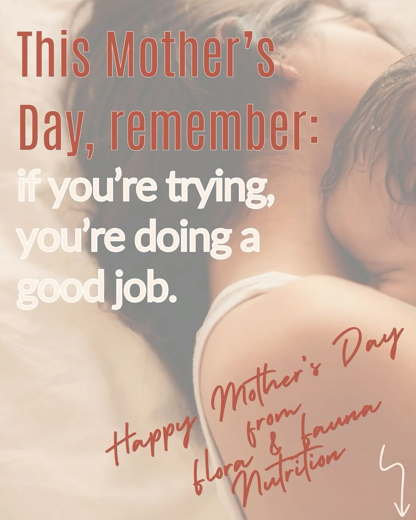 This Mother&rsquo;s Day, remember- if you&rsquo;re trying, you&rsquo;re doing a good job. 💛

It can feel overwhelming with all the things were told we &ldquo;should&rdquo; do or &ldquo;need to be&rdquo; doing to get it right.  I know I feel it. 

So