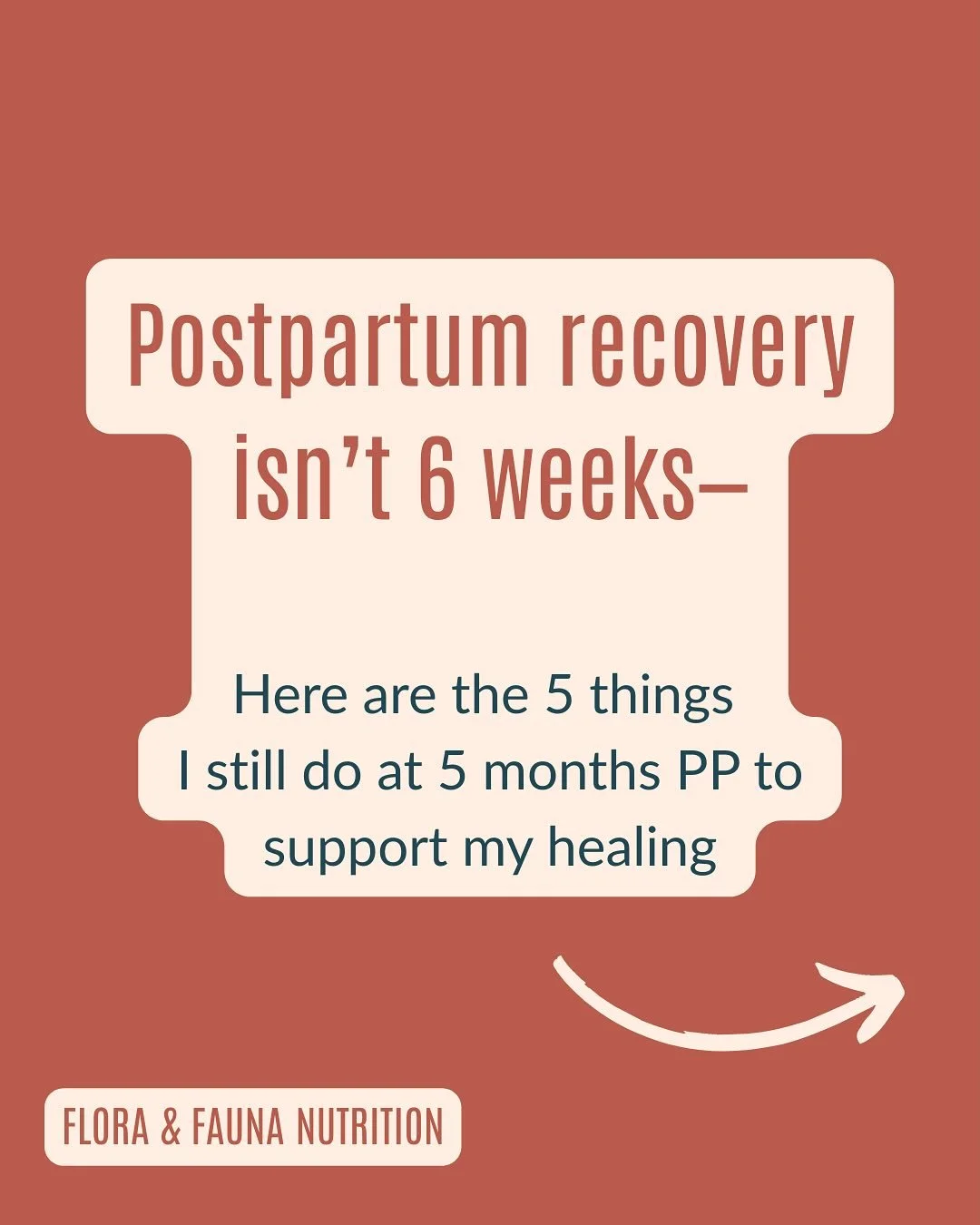 Postpartum recovery doesn&rsquo;t have a deadline &mdash; and it definitely doesn&rsquo;t end up at 6 weeks.

In fact, for many women, need for support increases in months 3&ndash;6 as nutrient spend continues, sleep is inconsistent, and the physical