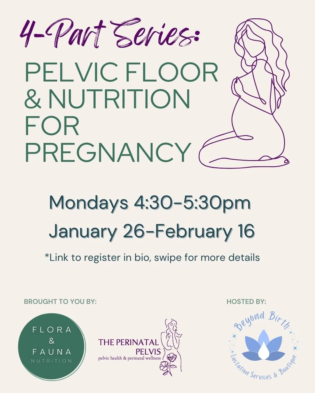 Support your body, nourish your baby, and prepare for birth with confidence

Join The Perinatal Pelvis and Flora &amp; Fauna Nutrition for a four-week series blending holistic pelvic floor education, functional nutrition, and practical tools to help 