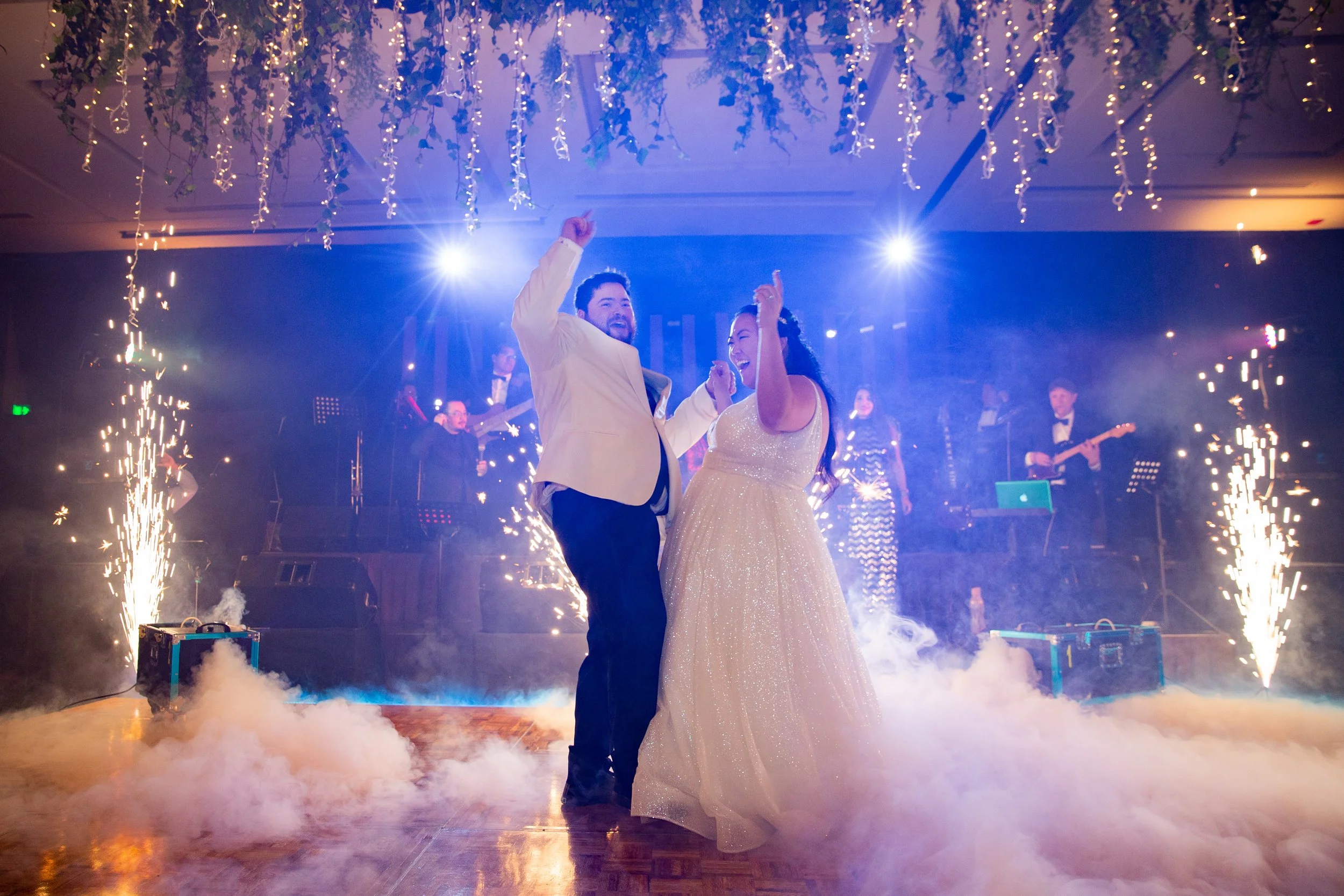 Newlyweds dancing