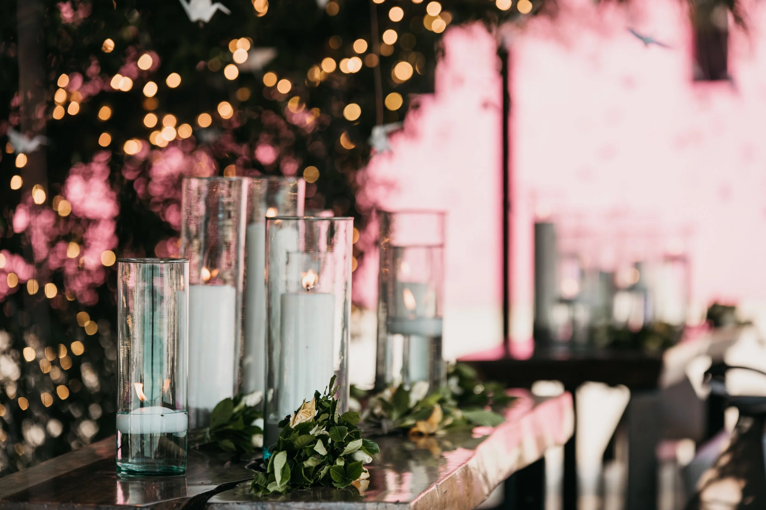 Wedding décor, candles