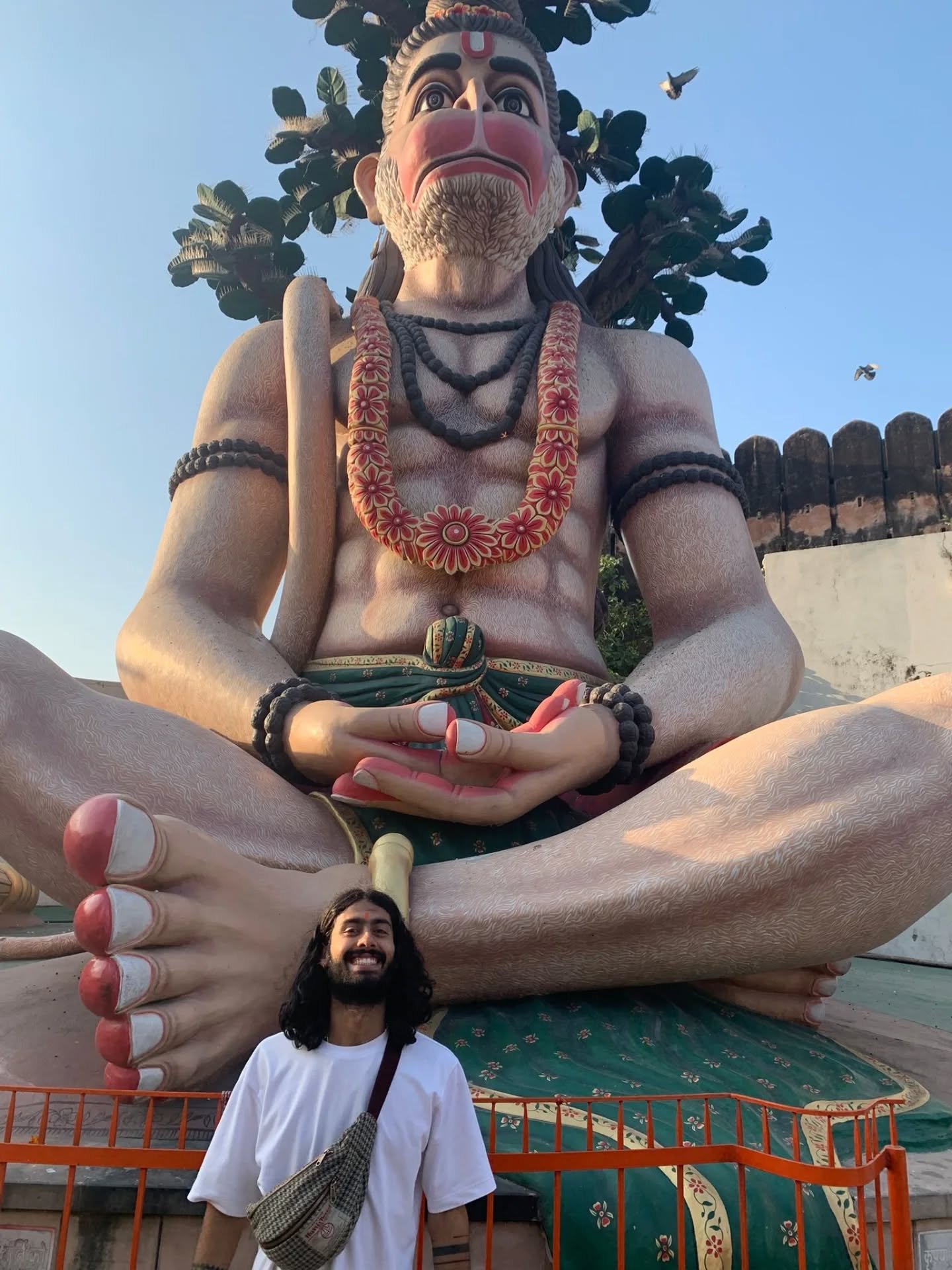 1. Me and Hanumanji at Sankat Mochan temple.
2. A very beautiful Jain painting in an old Jain temple depicting narratives, cosmology, mythology, ritual, and spiritual heritage.
3. Miniature painting of Hanumanji at a Vishnu temple.
4. Amer fort in th