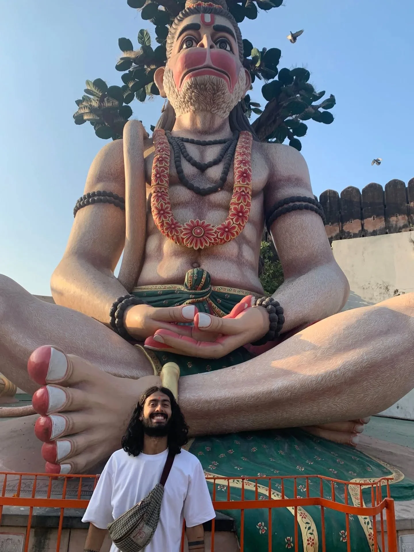 1. Me and Hanumanji at Sankat Mochan temple.
2. A very beautiful Jain painting in an old Jain temple depicting narratives, cosmology, mythology, ritual, and spiritual heritage.
3. Miniature painting of Hanumanji at a Vishnu temple.
4. Amer fort in th