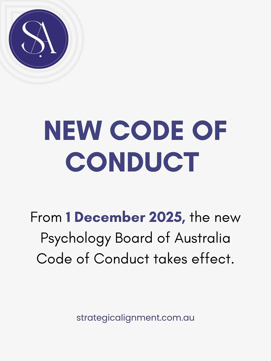 The new Code of Conduct is not just a policy update. 

It is a reminder to check your practice systems.

From 1 December 2025, all registered psychologists will need to meet the new standards. That means reviewing how your forms, workflows and proces