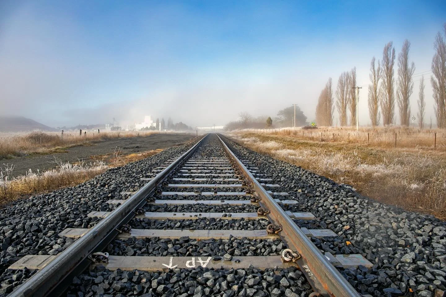 On the #tracks #railway in the mist #frosty #morning #blayney #millthorpe #schoolrun #loves_nature #loves_australia #traintracks #nsw #australian #railwayphotography #australia