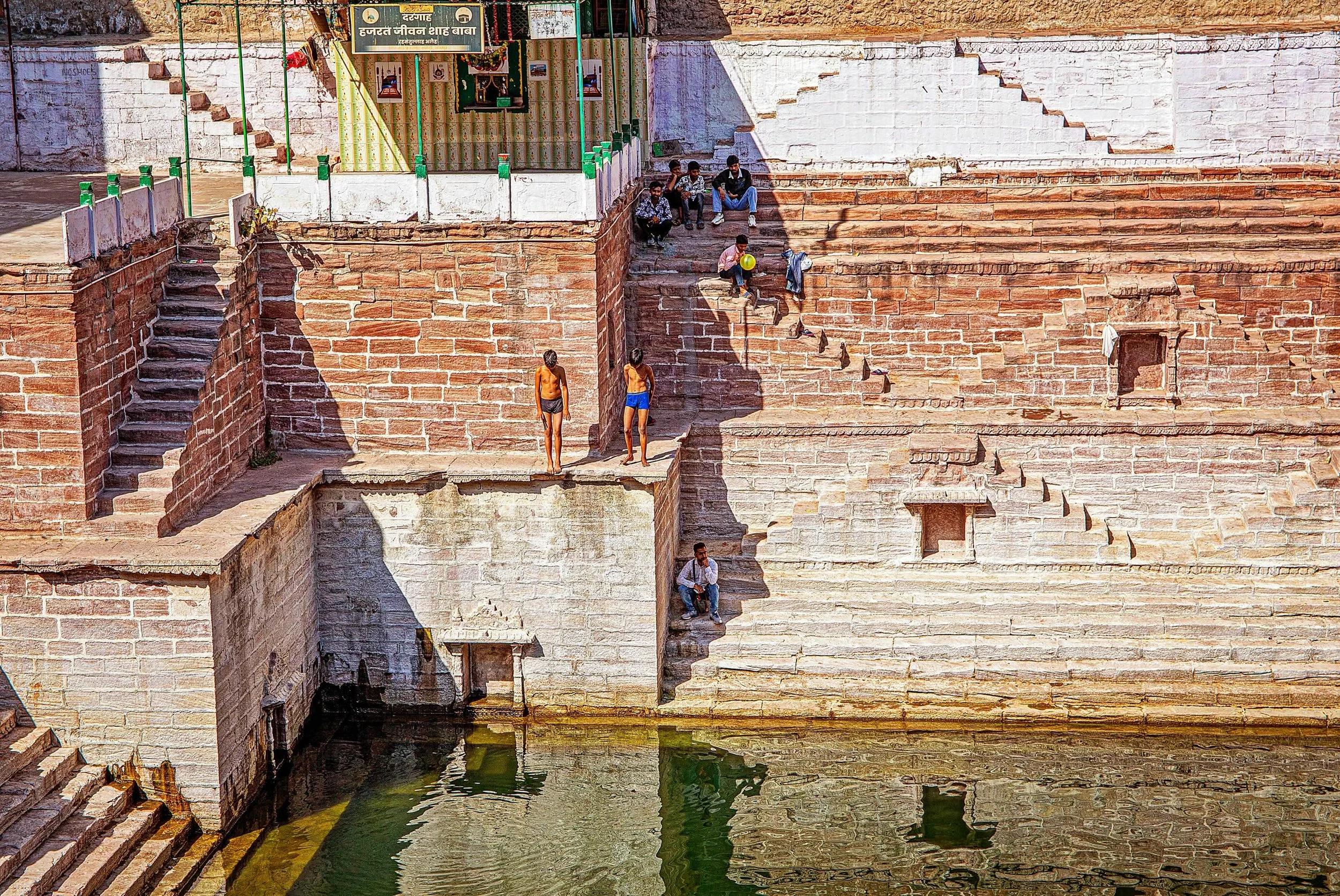 Image 1. The Toorji&rsquo;s stepwell, Jodpur, built in 1740 to collect, store and provide water year round in #jodpur Modern pipes have replaced its use so is now a heritage sight and swimming pool.
Image 2 Jodpur, also known as The Blue City. 4.5 mi
