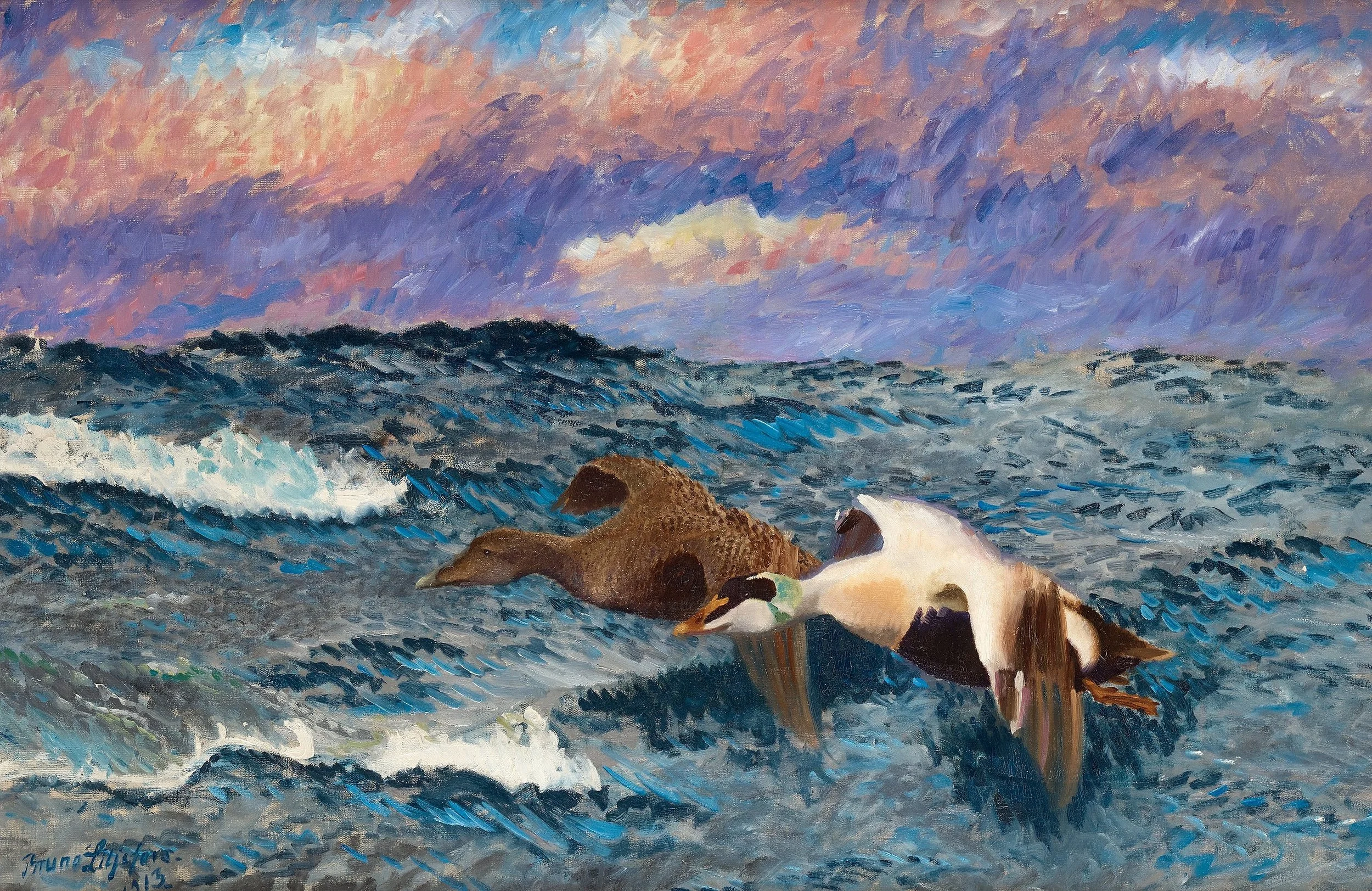 Bruno_Liljefors_-_A_flying_pair_of_eiders_1913.jpg