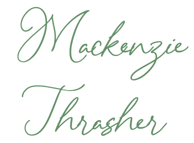 Text that says 'Mackenzie Thrasher' in green cursive font.