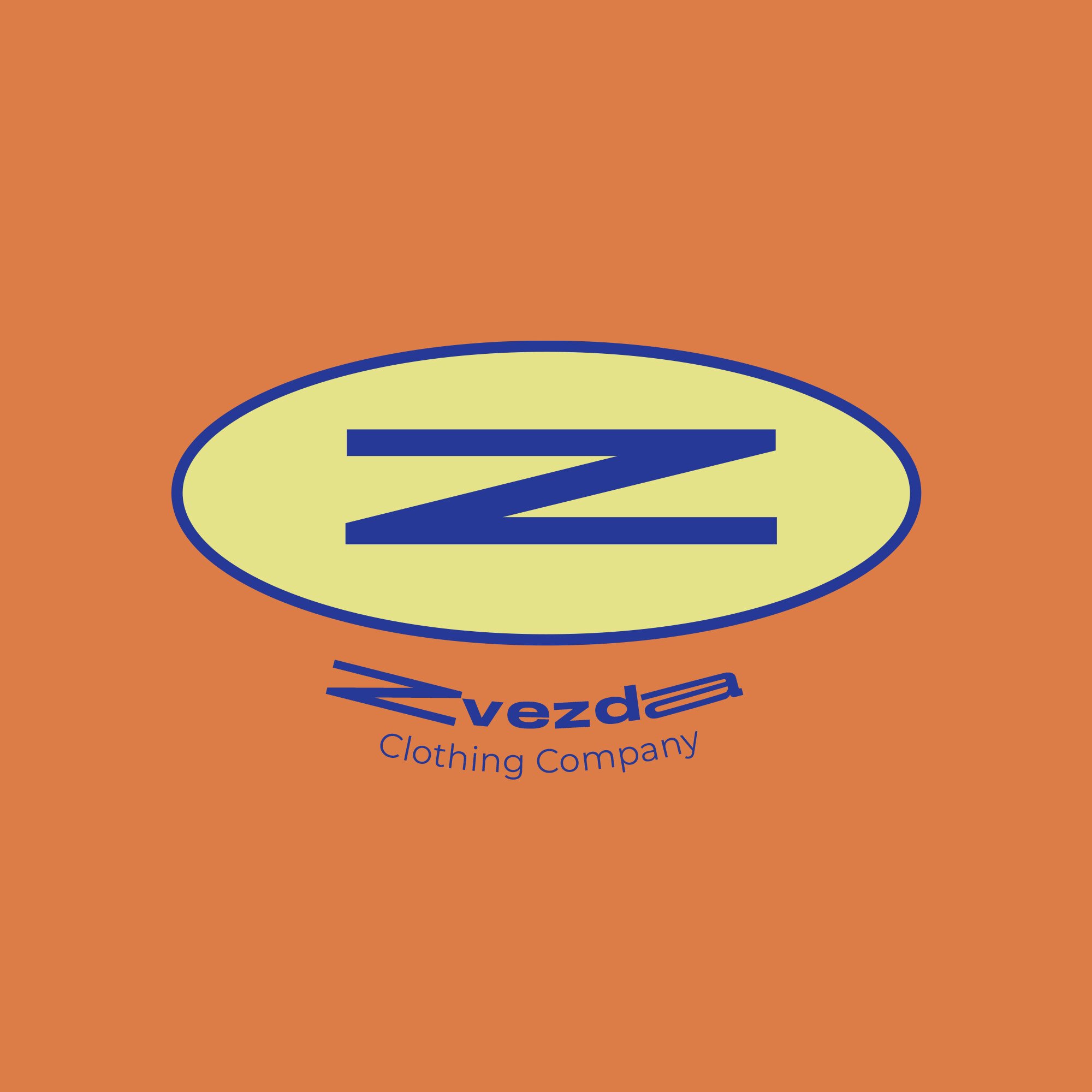 Logo Variation 1 on Muted Orange Background