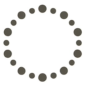 A circular arrangement of gray buttons forming a circle