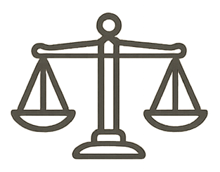 Outline of a balanced scale or weighing scale