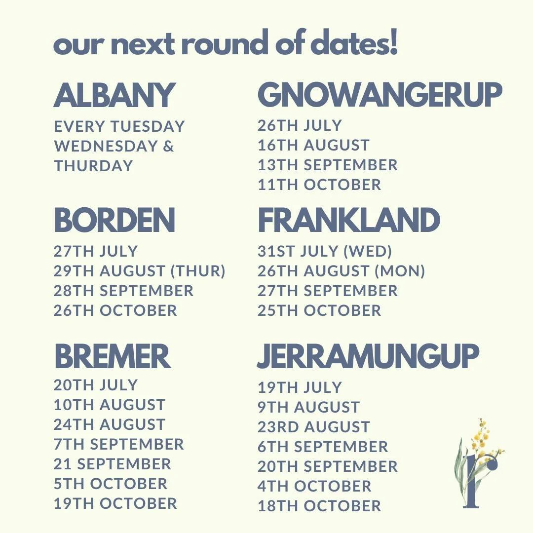 Our next round of dates is here! Reach out if you would like a spot when we are in the town closest to you! 😍