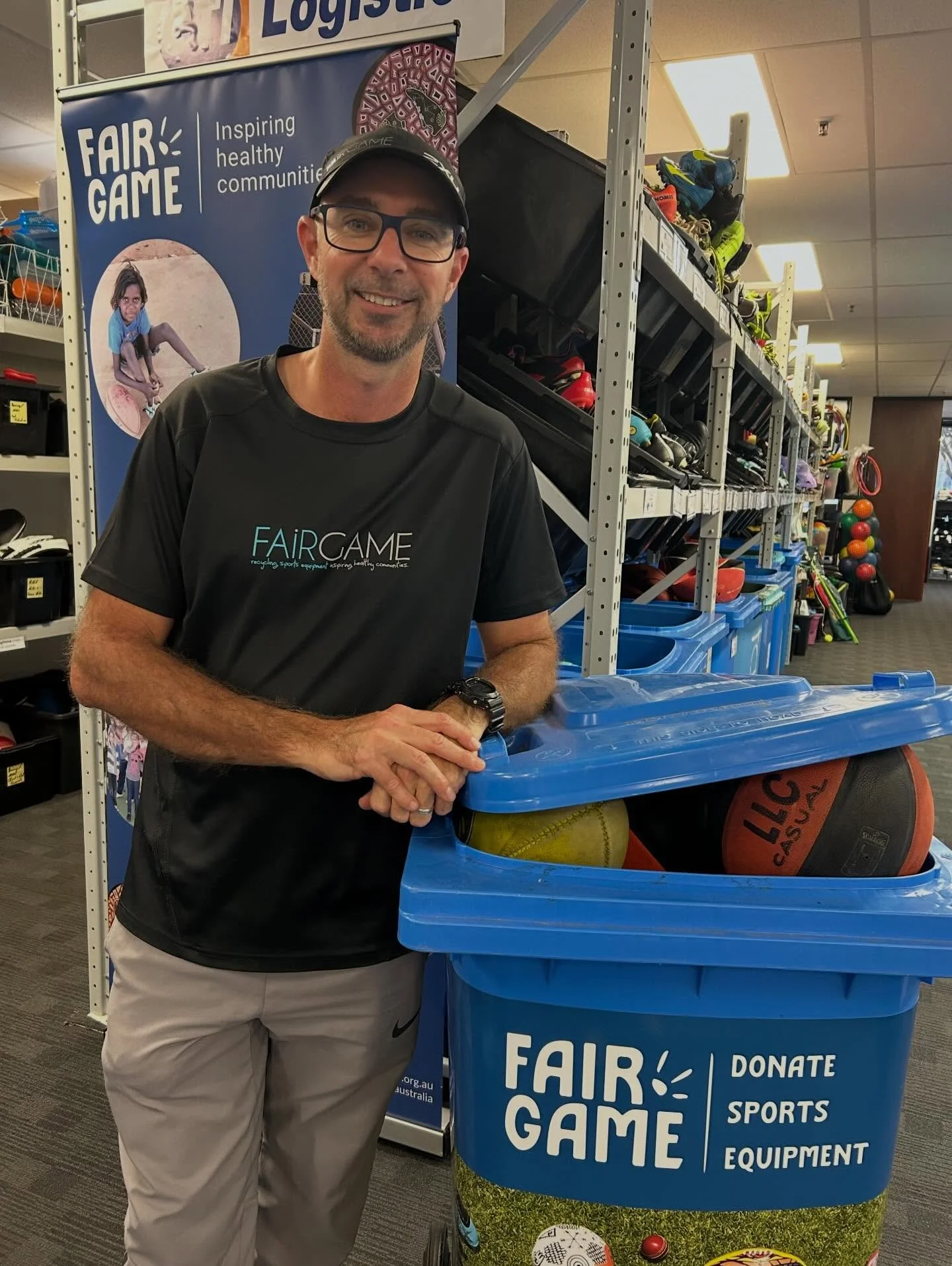 Last week we said goodbye to our amazing volunteer Derek who has managed our bin collections for nearly two years 🫶🏽 Supporting our Equip for Sport program, Derek would drive all over Perth to empty our network of blue donation bins in which people
