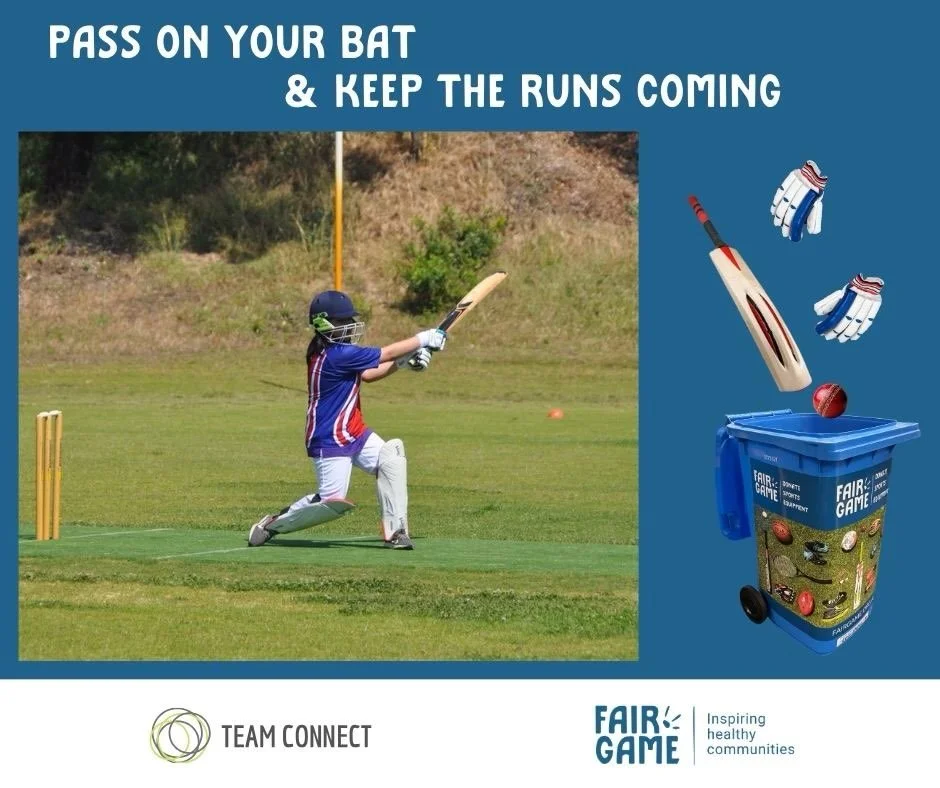 Cricket is a fantastic team sport and we get many requests for pre-loved equipment 🏏 One charity we&rsquo;ve supported for many years is Team Connect who support teenage girls in Perth at potential risk of social isolation, by involving them in comm