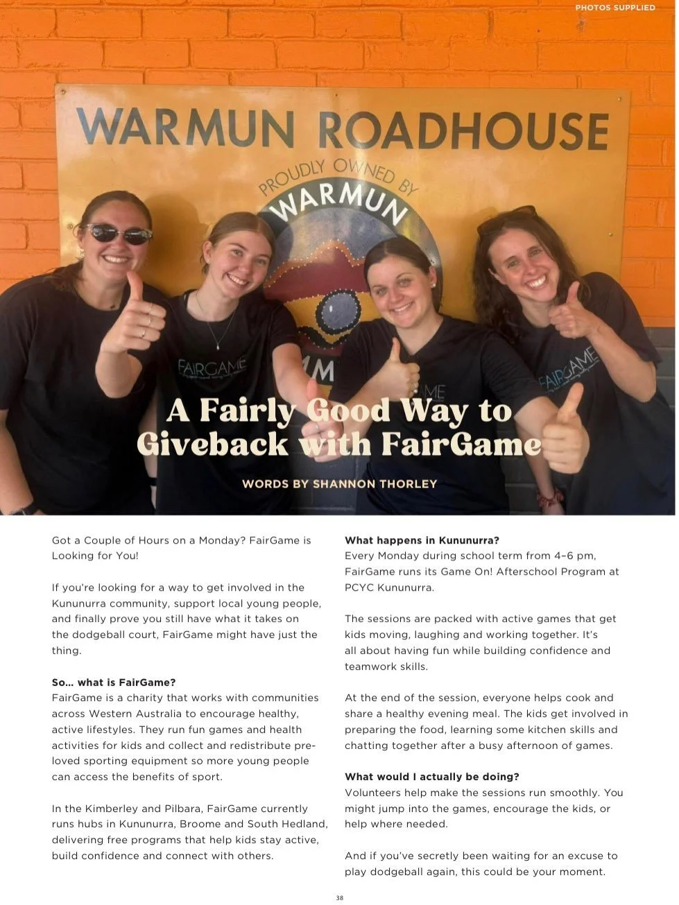 Check out these famous faces! 📸 A big thank you to the @kununurrasun for running this article on our Kununurra Hub written by one of our past Project Officers Shannon! &hearts;️ We are really proud of what these legends do each week, backed by a str