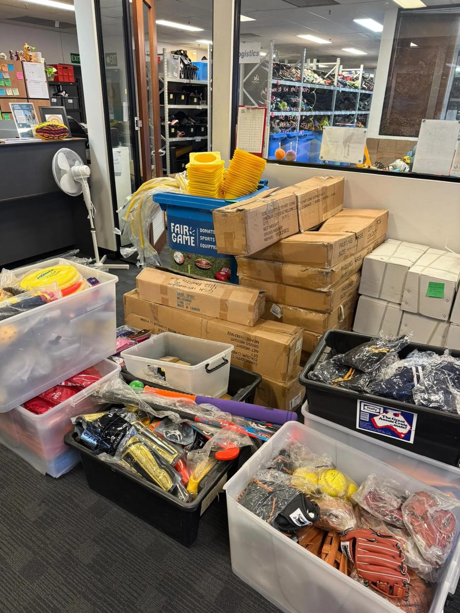 Wow, what an incredible haul! 🥳 A huge thank you to Gary at ASports &amp; Apparel for this amazing donation of sports equipment to our Equip for Sport program 🙏🏽 We have already had enquiries from organisations working with those in need so these 