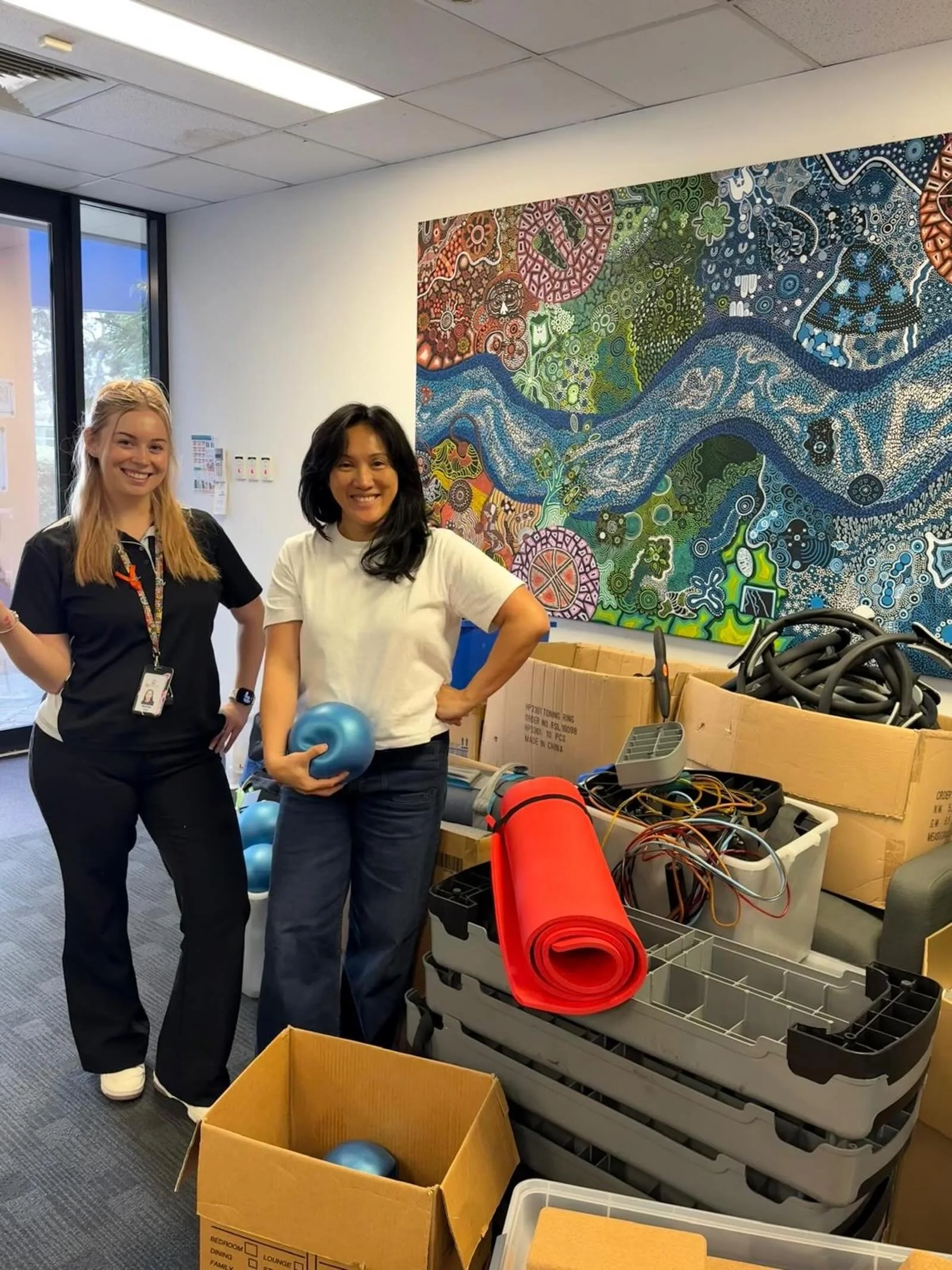 A big shout out to @mainroadswesternaustralia for this awesome donation of Pilates equipment to our Equip for Sport program! 🤩 Items included Pilates rings and balls. exercise steps plus yoga bolsters and mats 🧘🏻&zwj;♀️ This equipment won&rsquo;t 