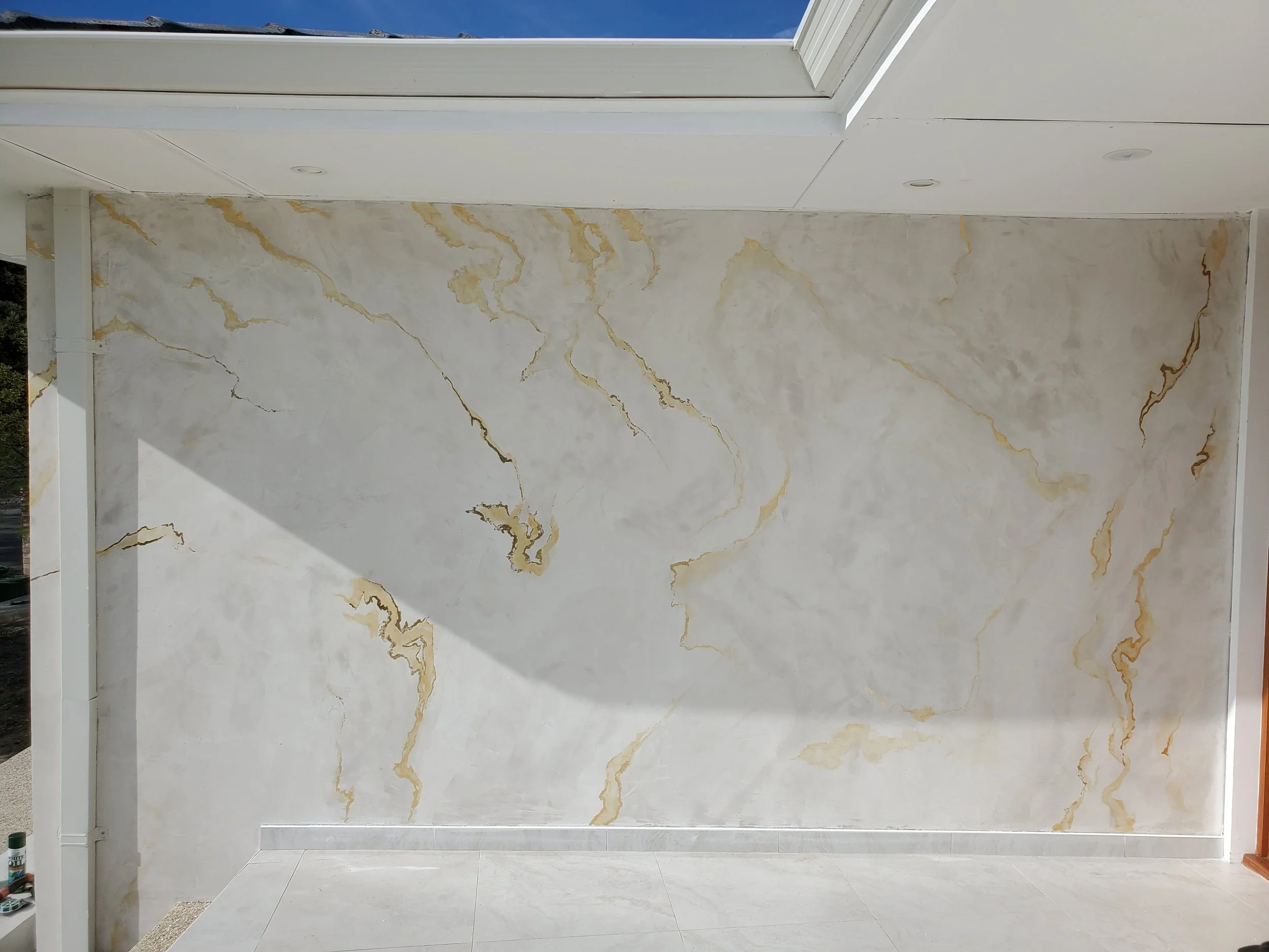 Custom Marble stone mimic with polished plaster