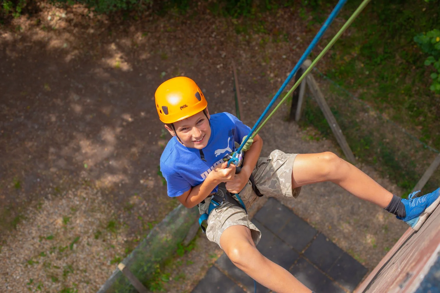 Abseiling at our climbing wall