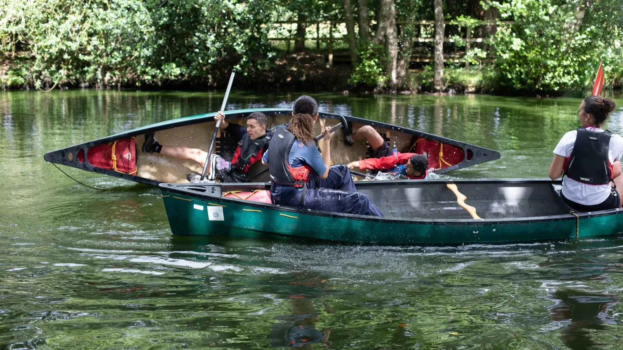 a risk that may happen during canoeing. all in a safe environment with trained instructors supervising.