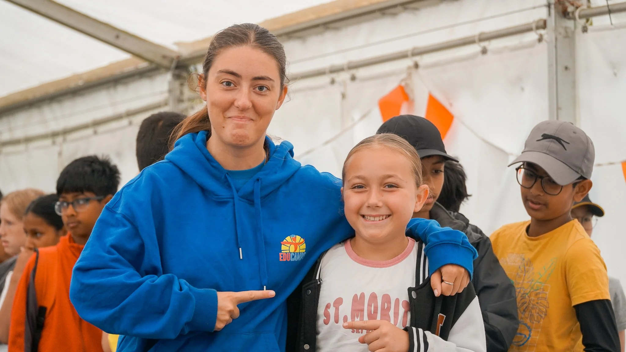 Camp leaders taking part in safeguarding briefing at Educamps Adventures.