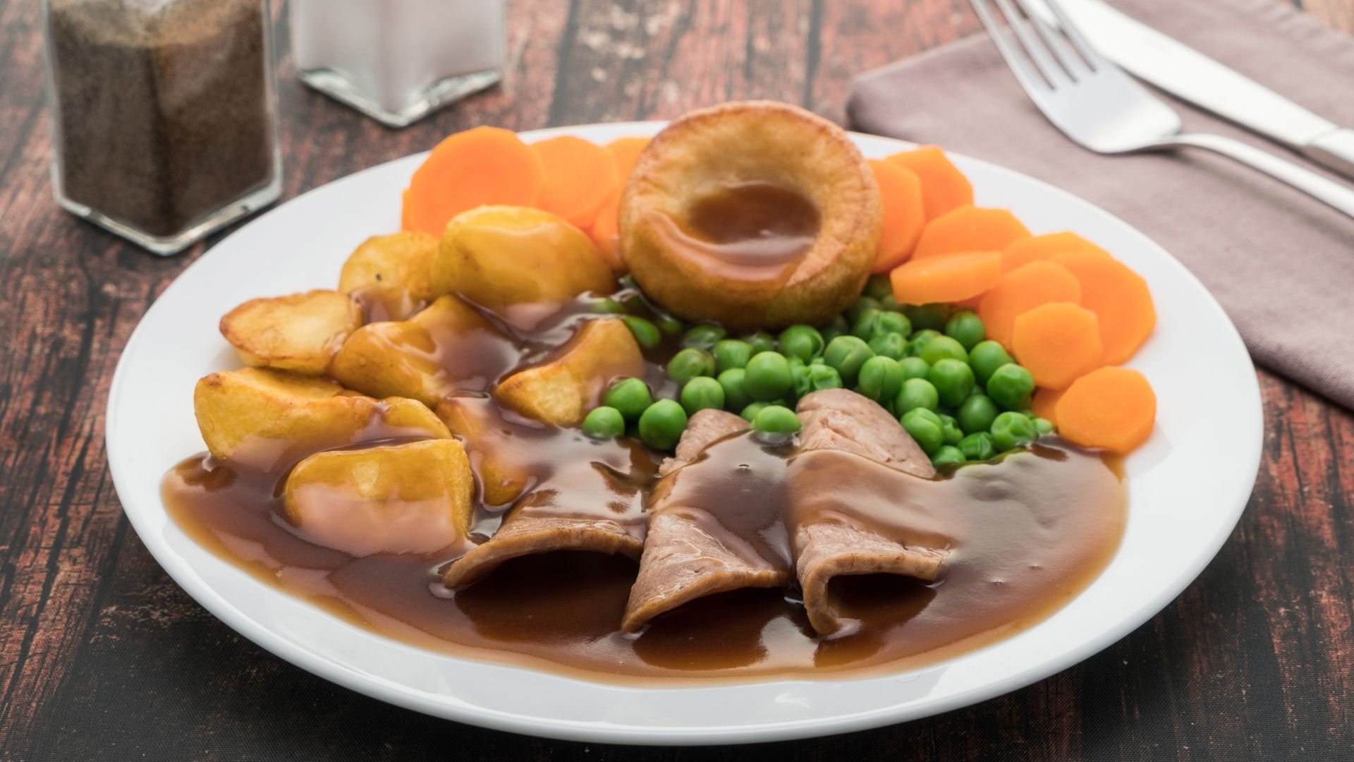 Delicious roast dinner at camp